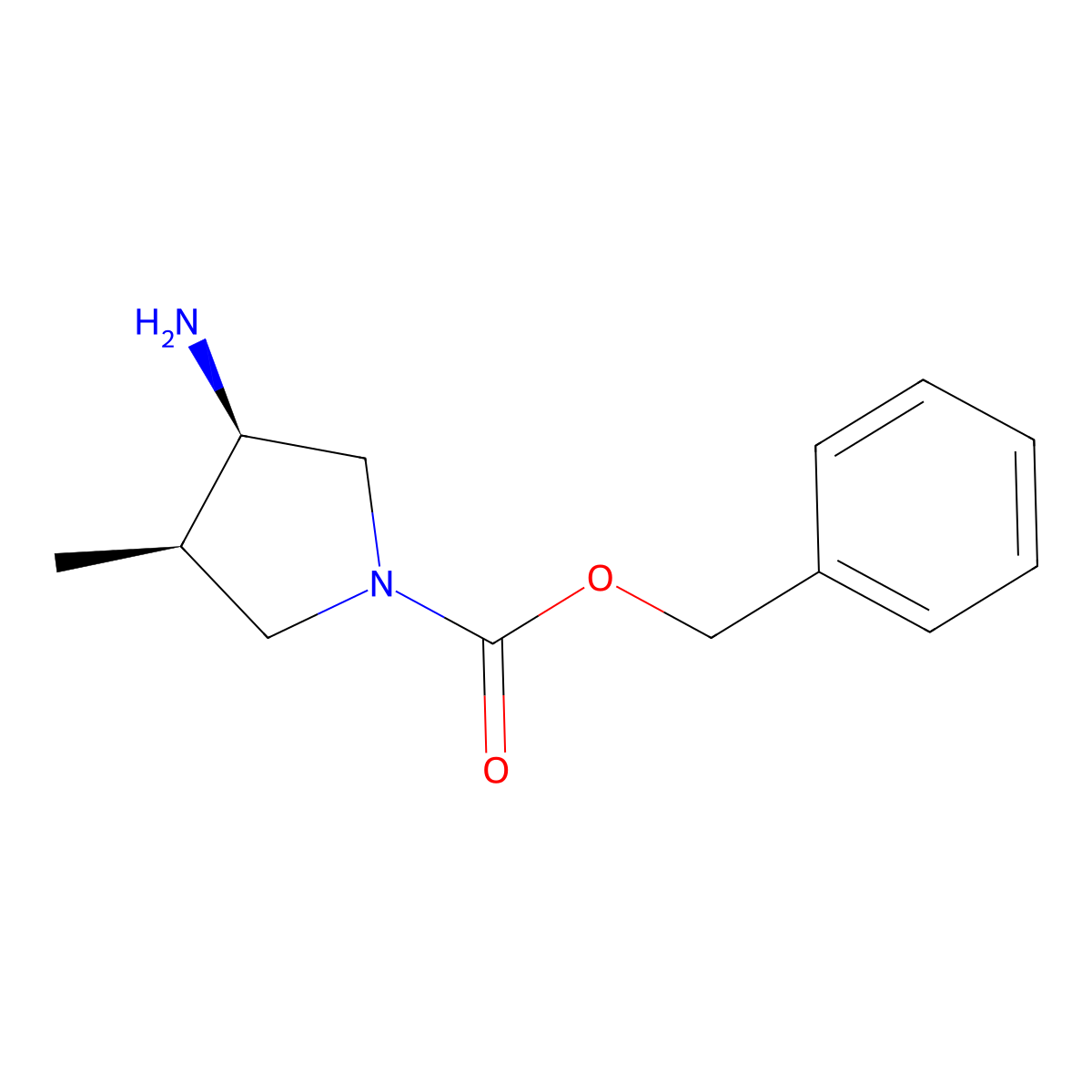 (3R,4R)-Benzyl 3-amino-4-methylpyrrolidine-1-carboxylate molecular structure, CAS 1374654-76-8