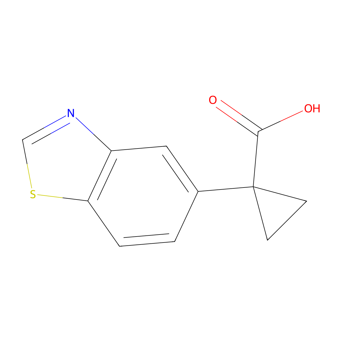 1-(5-Benzothiazoly1)-cyclopropanecarboxylic acid molecular structure, CAS 1374654-86-0
