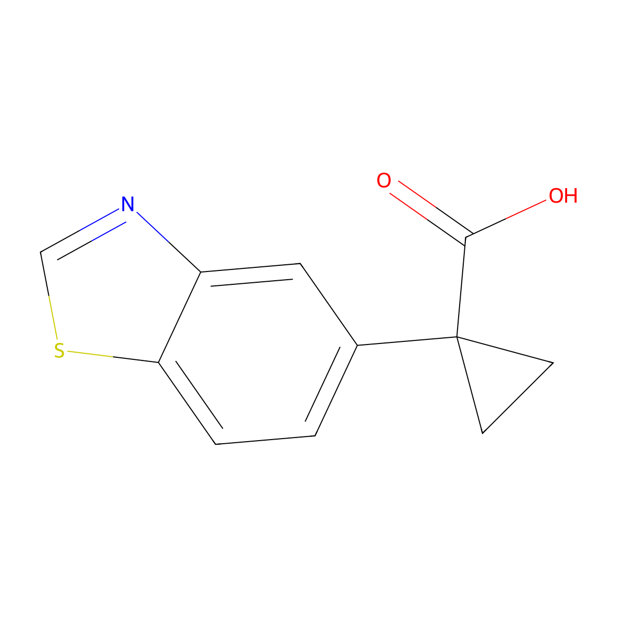 1-(5-Benzothiazoly1)-cyclopropanecarboxylic acid molecular structure, CAS 1374654-86-0