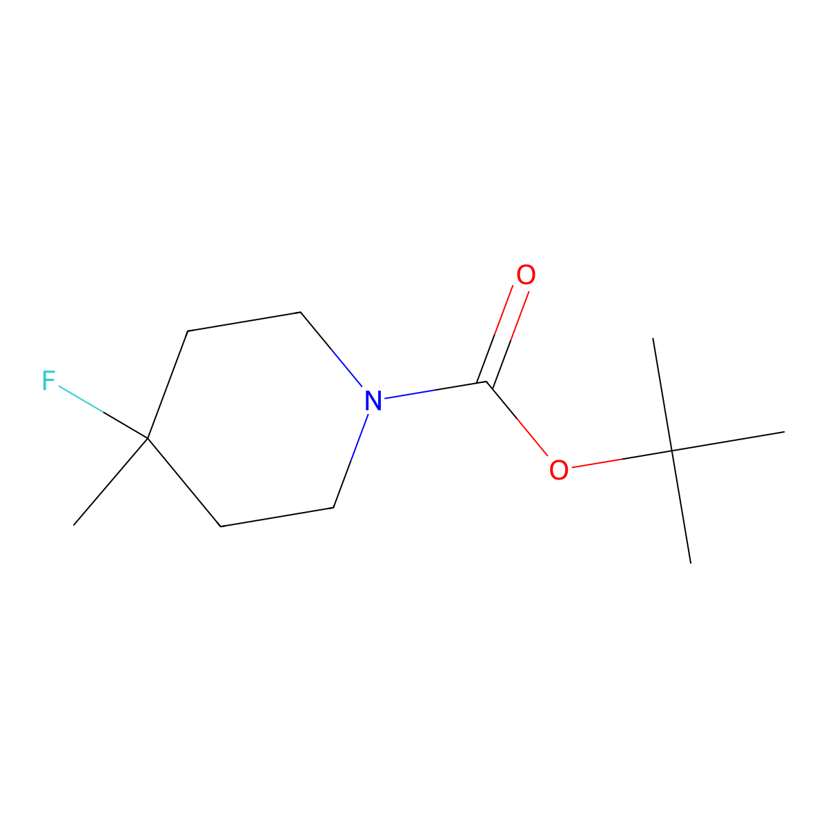 tert-Butyl 4-fluoro-4-methylpiperidine-1-carboxylate molecular structure, CAS 1374655-14-7