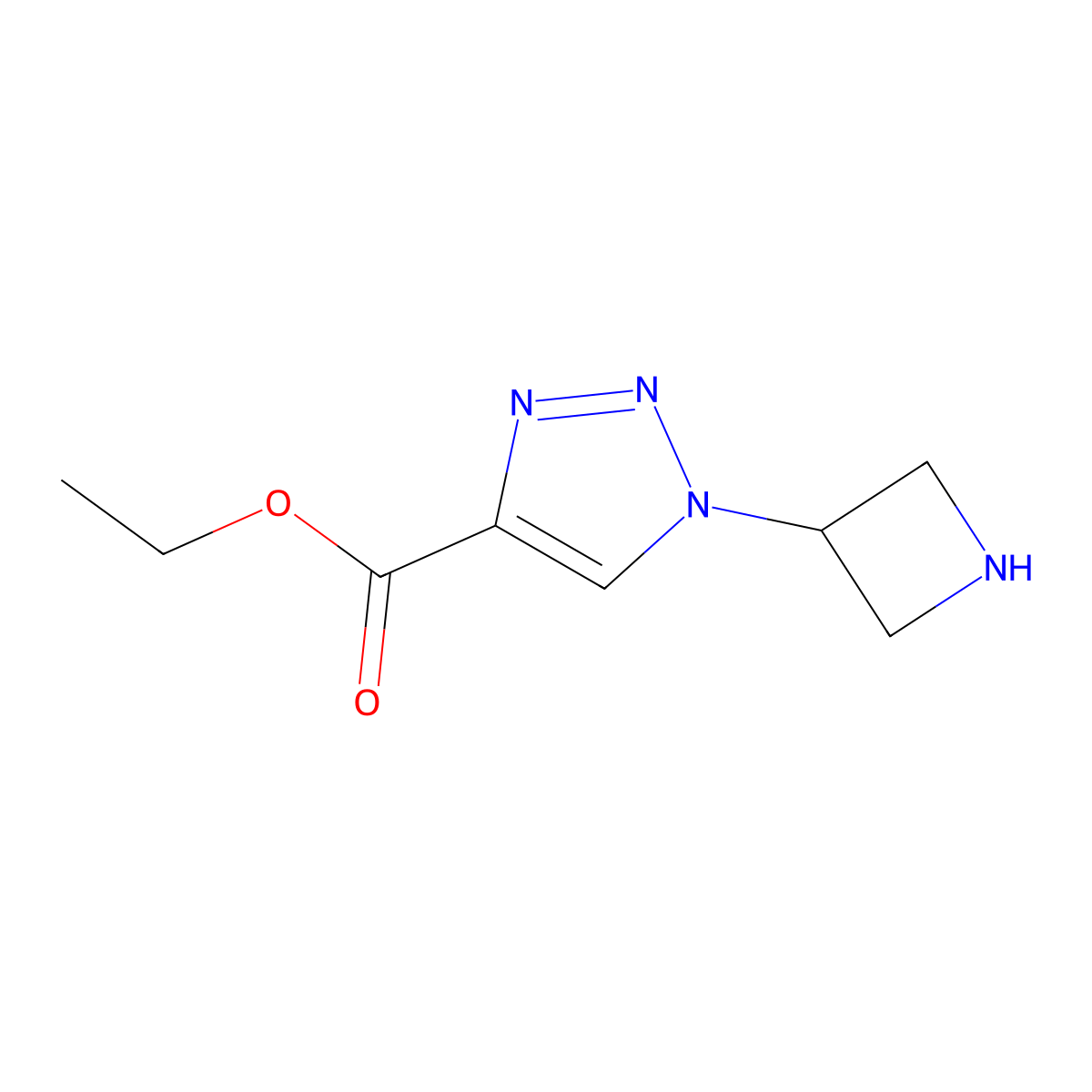 Ethyl 1-(azetidin-3-yl)-1h-1,2,3-triazole-4-carboxylate molecular structure, CAS 1374655-36-3