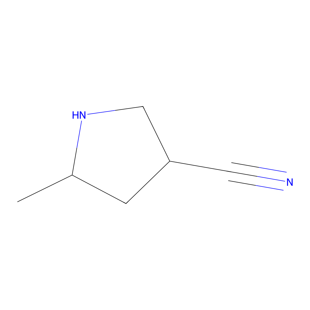 5-Methylpyrrolidine-3-carbonitrile molecular structure, CAS 1374655-43-2