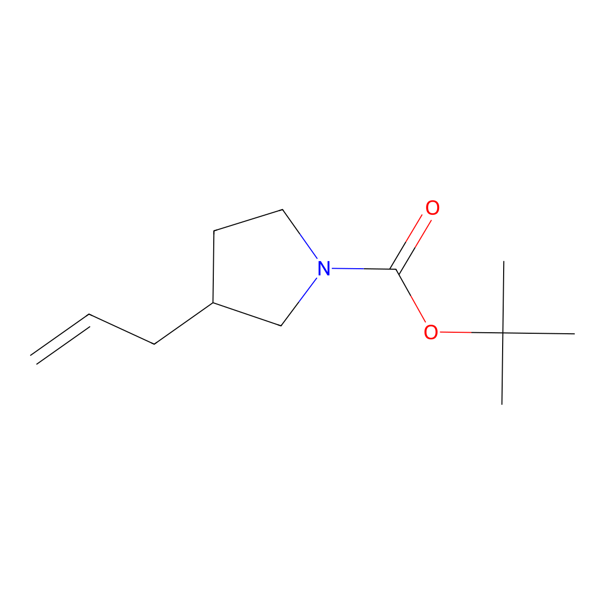 Tert-butyl 3-(prop-2-en-1-yl)pyrrolidine-1-carboxylate molecular structure, CAS 1374655-58-9