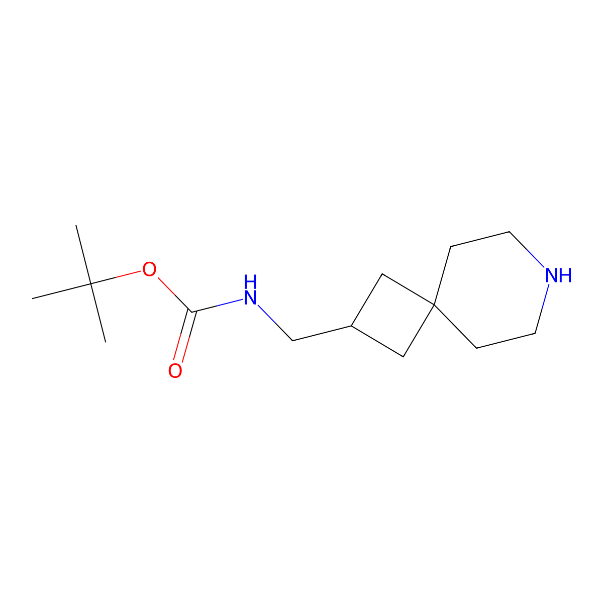 tert-butyl N-({7-azaspiro[3.5]nonan-2-yl}methyl)carbamate molecular structure, CAS 1374655-81-8