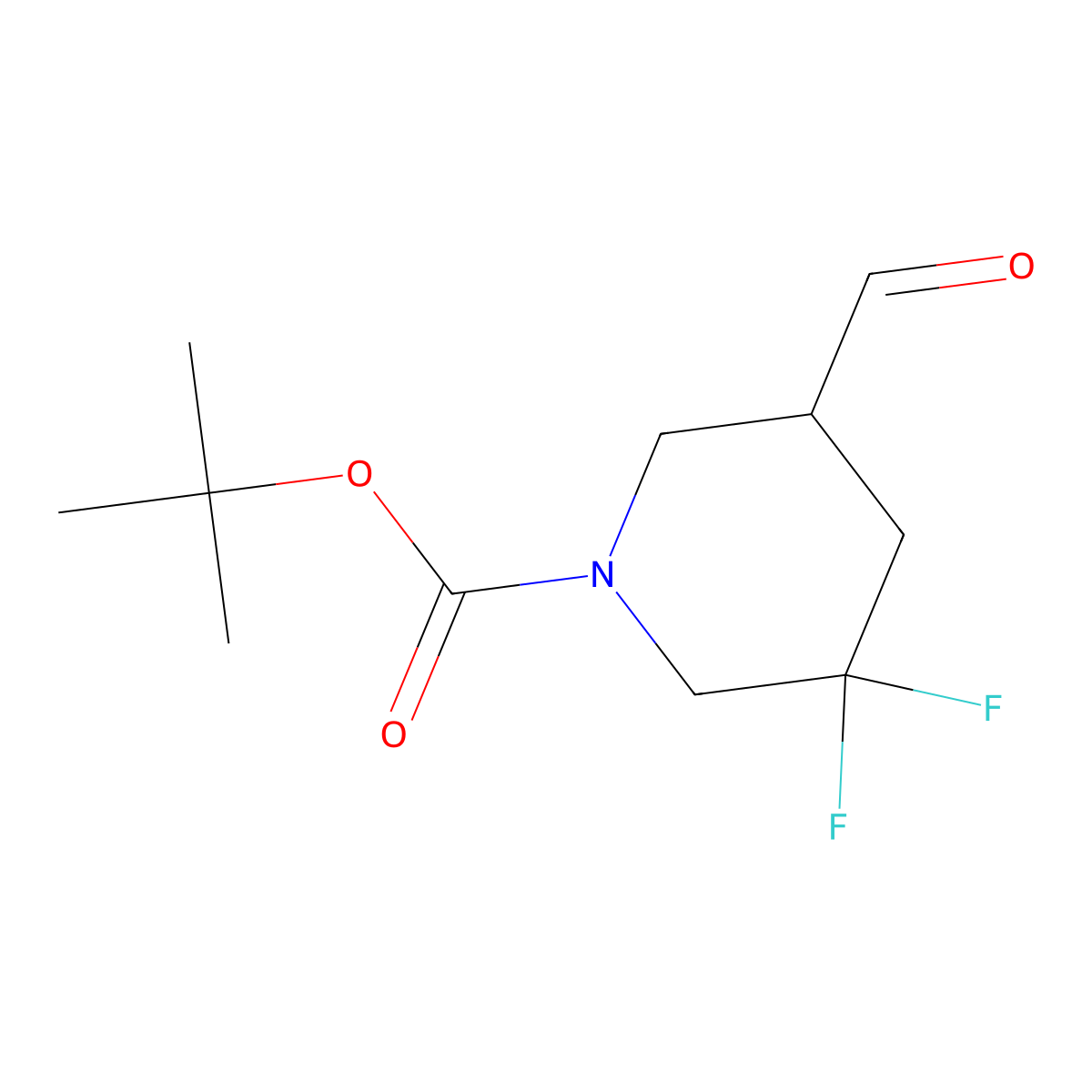 tert-Butyl 3,3-difluoro-5-formylpiperidine-1-carboxylate molecular structure, CAS 1374655-95-4
