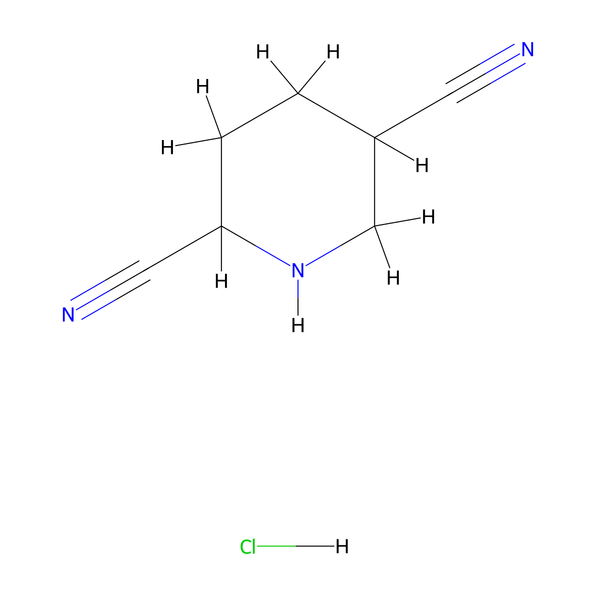 Piperidine-2,5-dicarbonitrile hydrochloride molecular structure, CAS 1374656-48-0