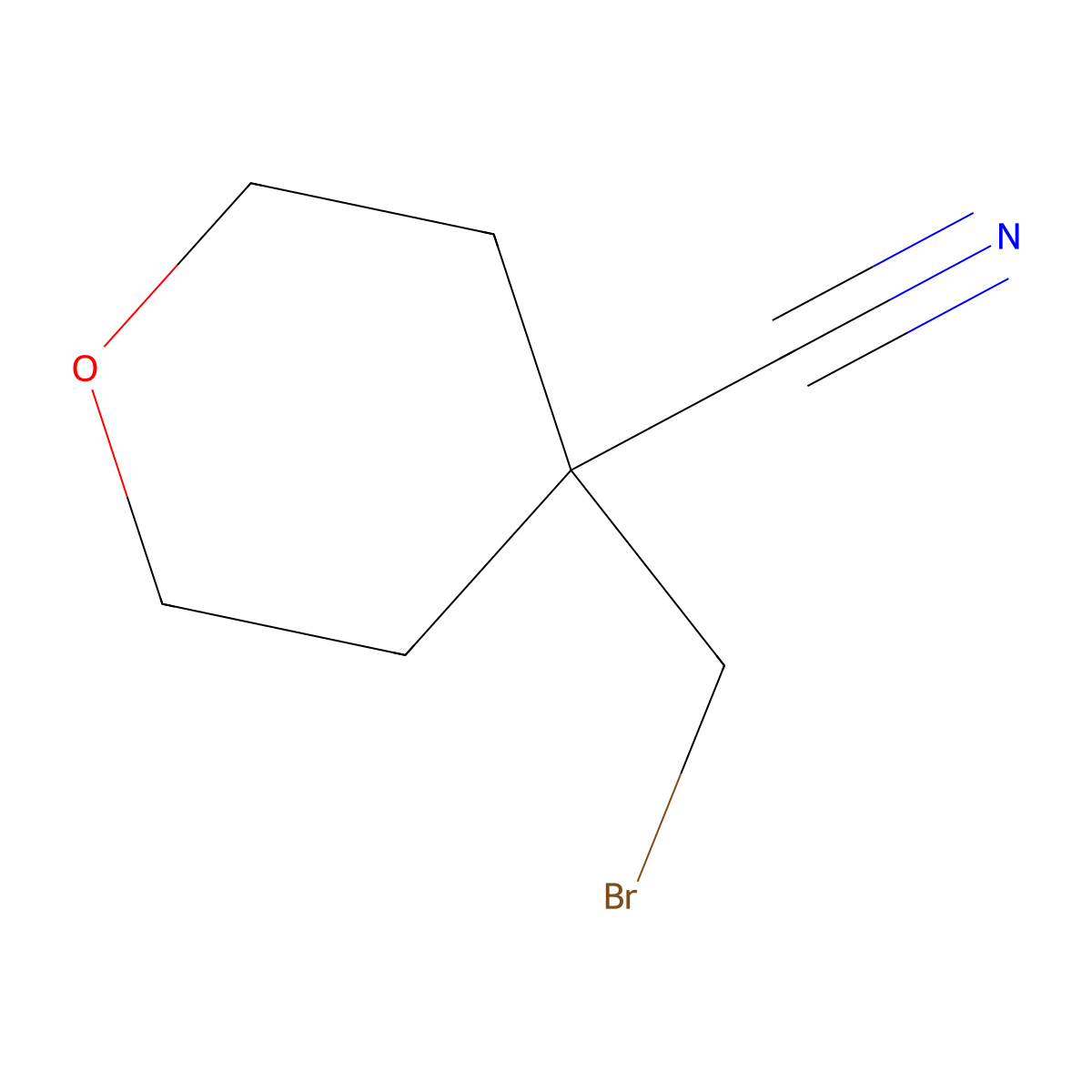 4-(Bromomethyl)oxane-4-carbonitrile molecular structure, CAS 1374656-55-9