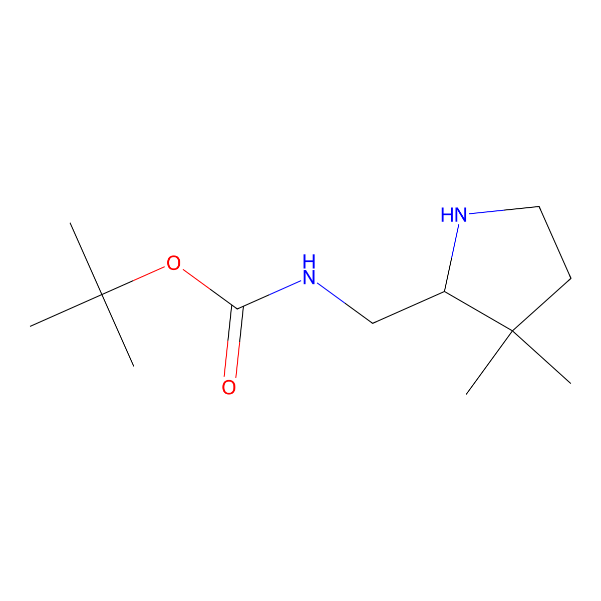 tert-butyl N-[(3,3-dimethylpyrrolidin-2-yl)methyl]carbamate molecular structure, CAS 1374656-86-6