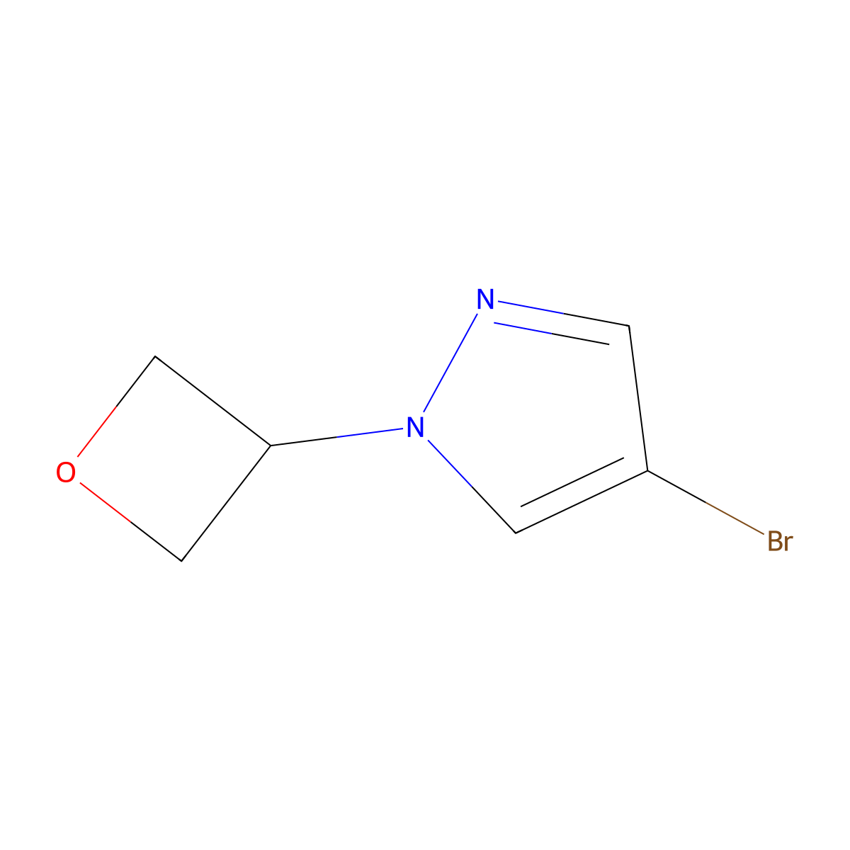 4-Bromo-1-(oxetan-3-YL)-1H-pyrazole molecular structure, CAS 1374657-02-9