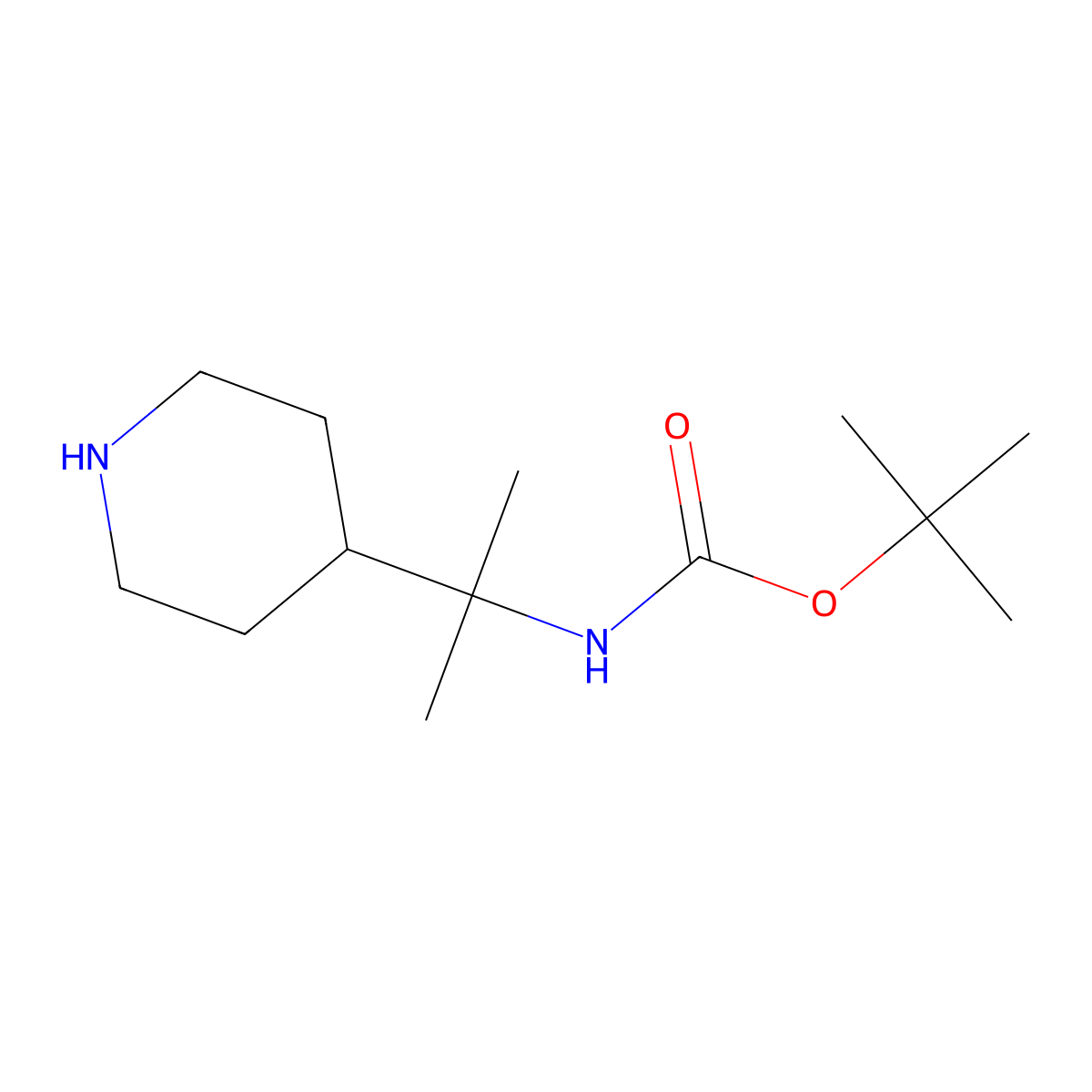 tert-Butyl (2-(piperidin-4-yl)propan-2-yl)carbamate molecular structure, CAS 1374657-07-4