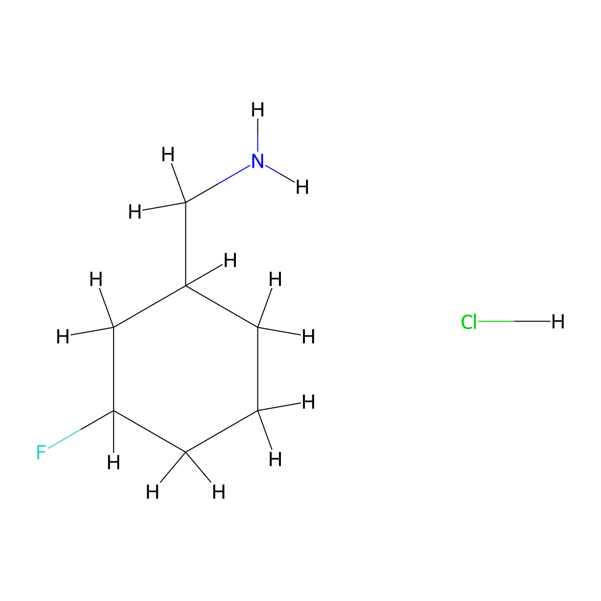 (3-Fluorocyclohexyl)methanamine hydrochloride molecular structure, CAS 1374657-39-2