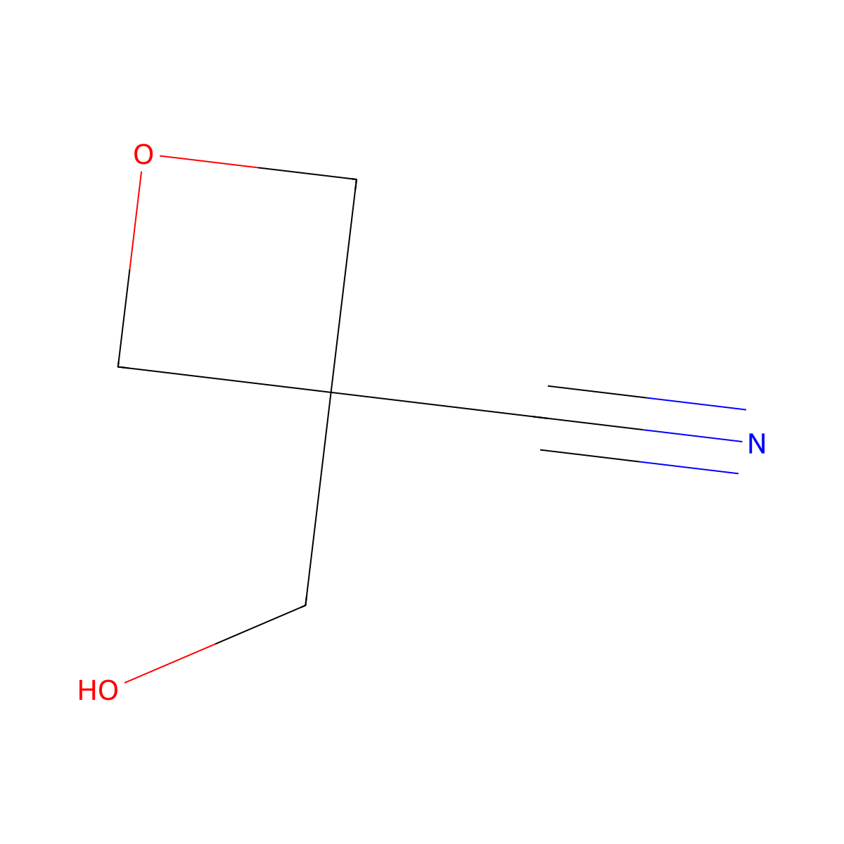 3-(Hydroxymethyl)oxetane-3-carbonitrile molecular structure, CAS 1374657-44-9
