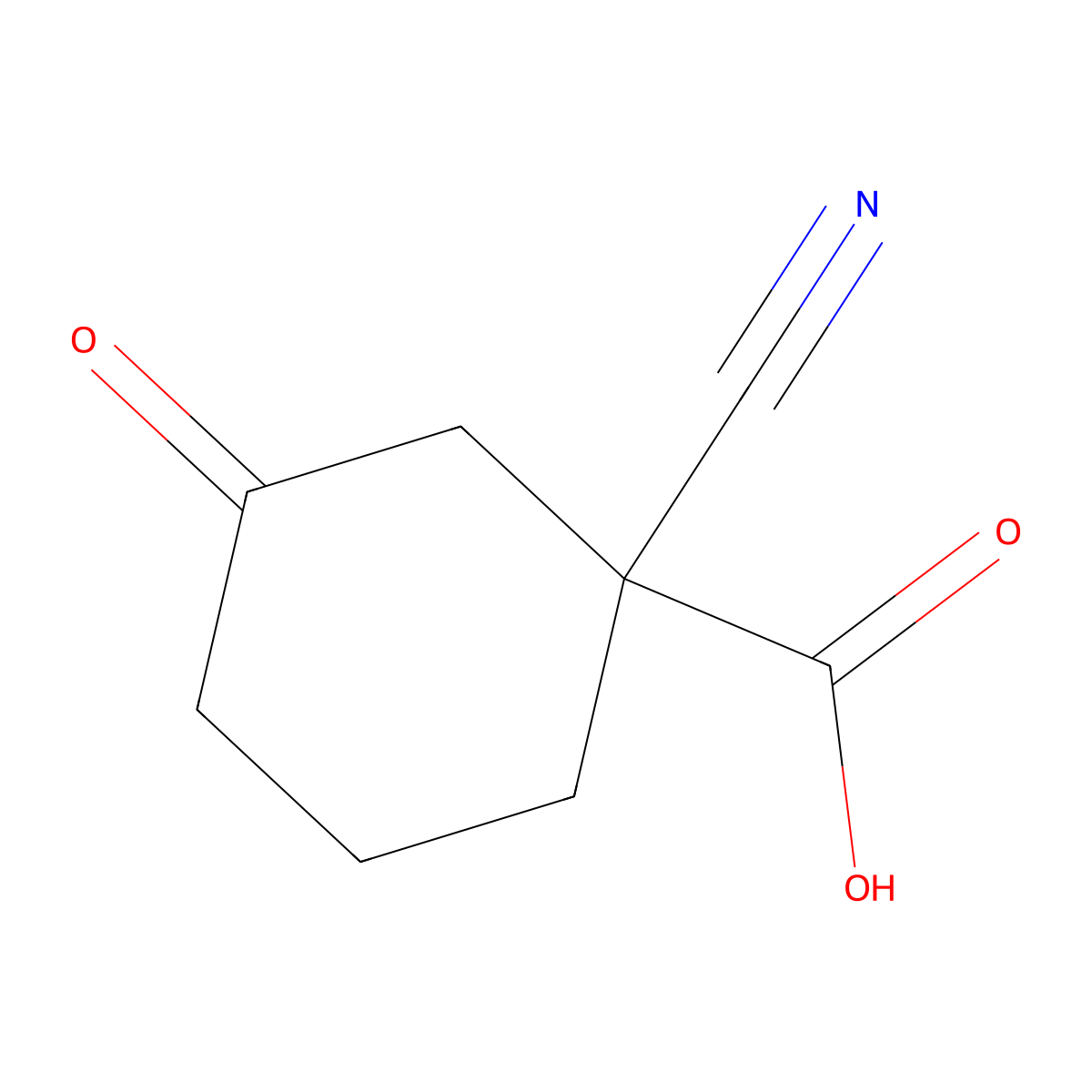 1-Cyano-3-oxocyclohexane-1-carboxylic acid molecular structure, CAS 1374657-50-7