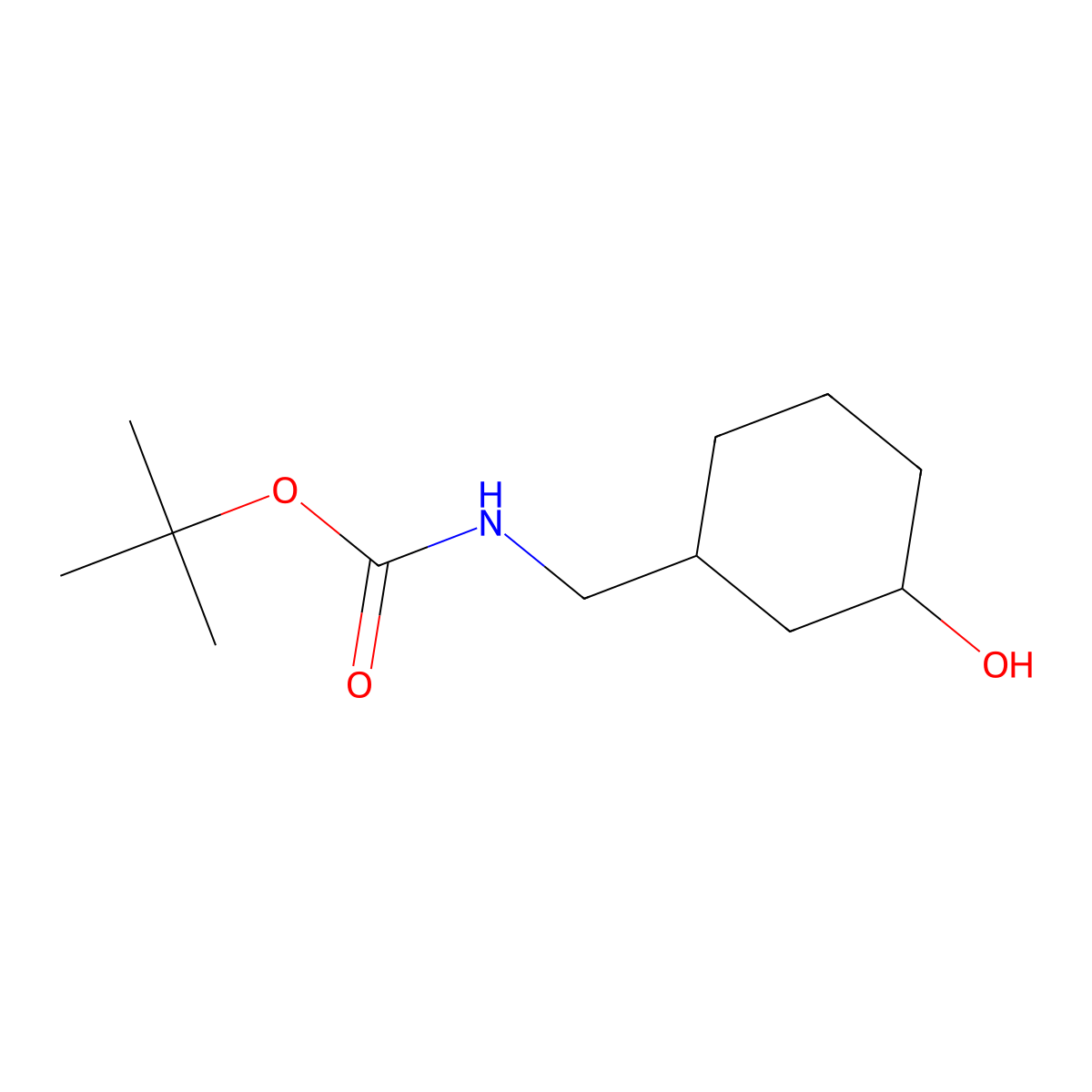 tert-butyl N-[(3-hydroxycyclohexyl)methyl]carbamate molecular structure, CAS 1374657-59-6