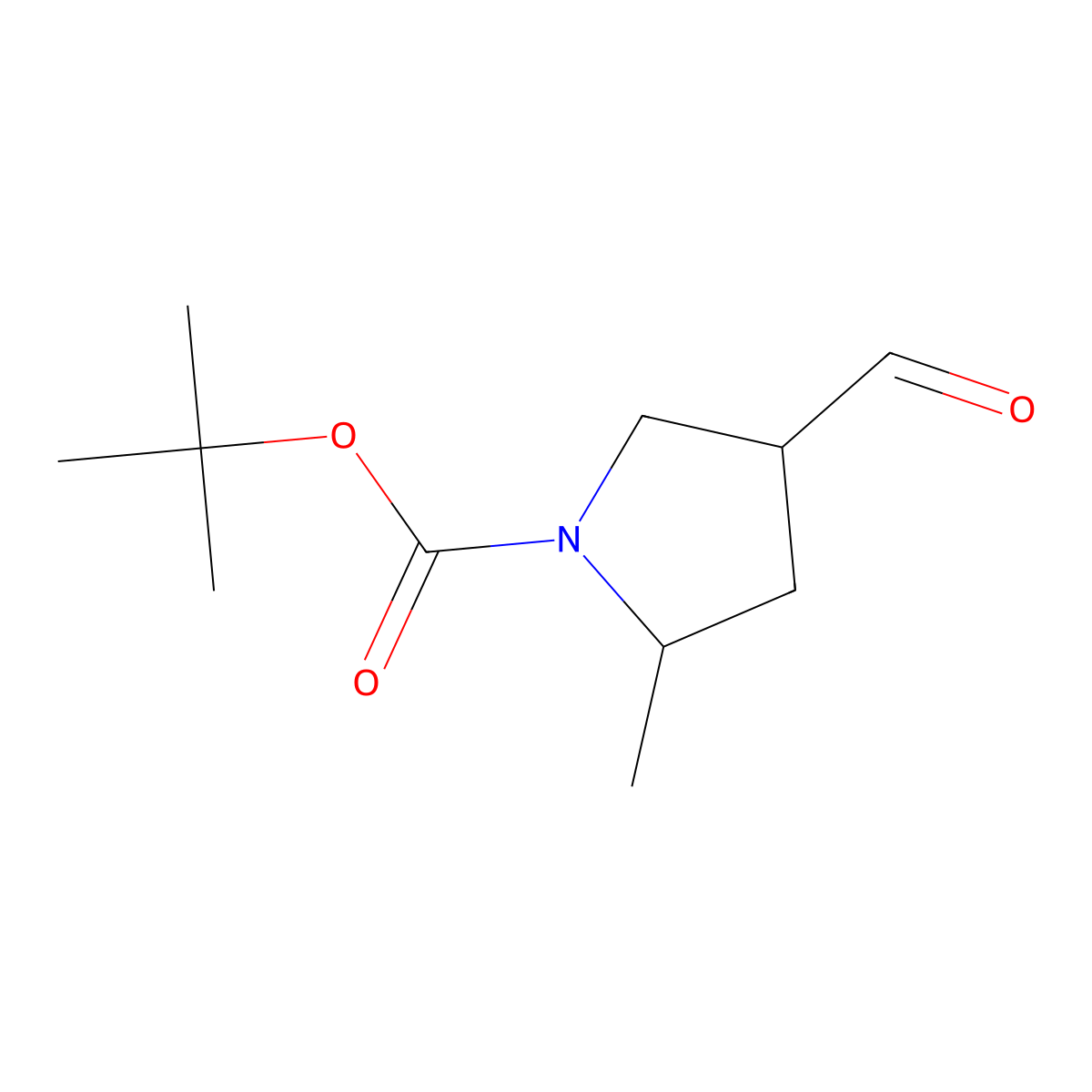Tert-butyl 4-formyl-2-methylpyrrolidine-1-carboxylate molecular structure, CAS 1374657-82-5