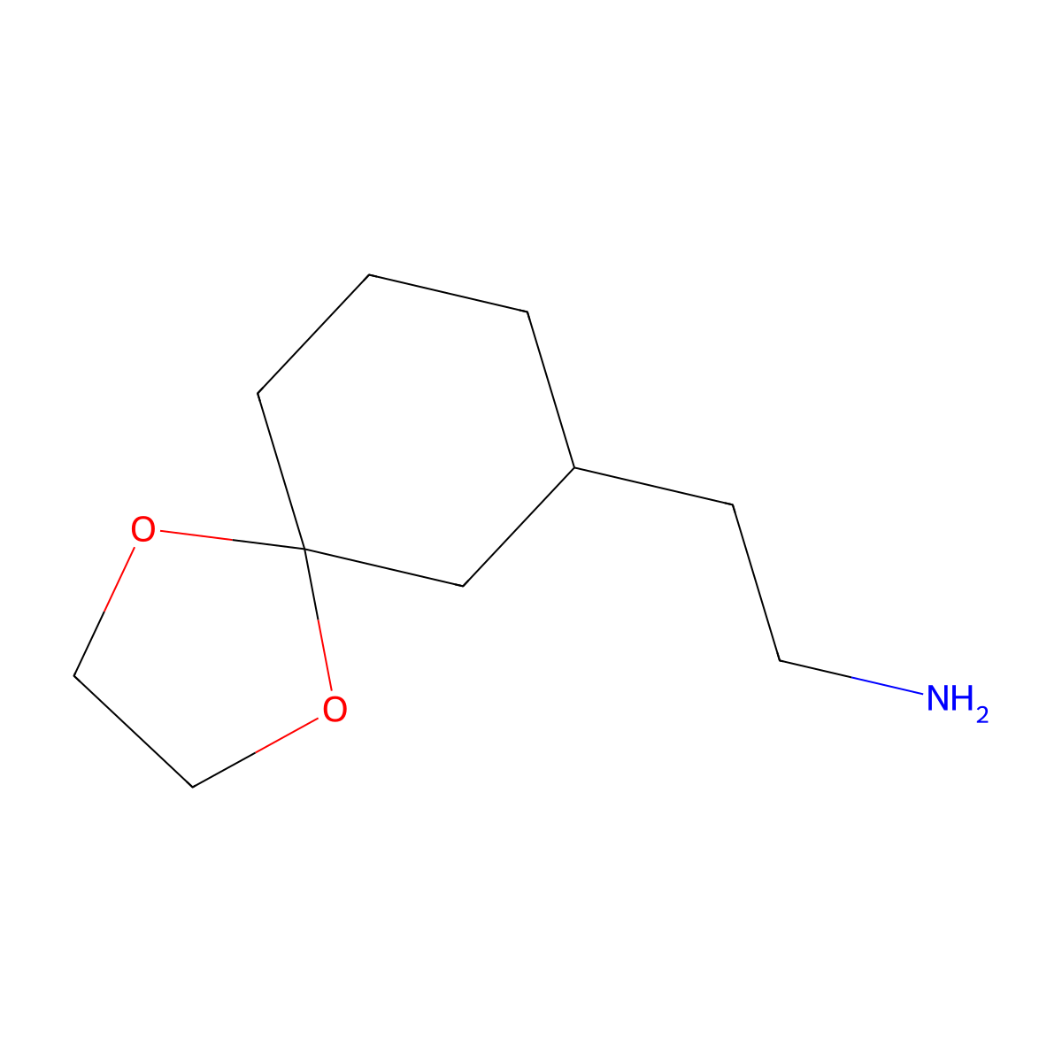 2-(1,4-Dioxaspiro[4.5]decan-7-yl)ethan-1-amine molecular structure, CAS 1374657-95-0