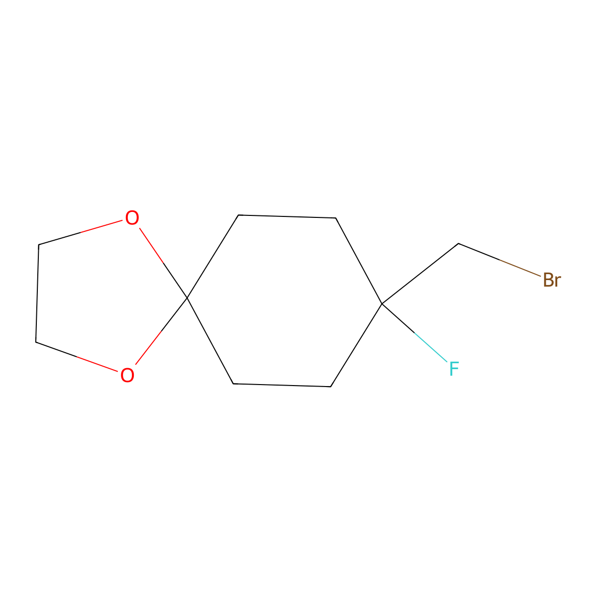 8-(Bromomethyl)-8-fluoro-1,4-dioxaspiro[4.5]decane molecular structure, CAS 1374658-11-3