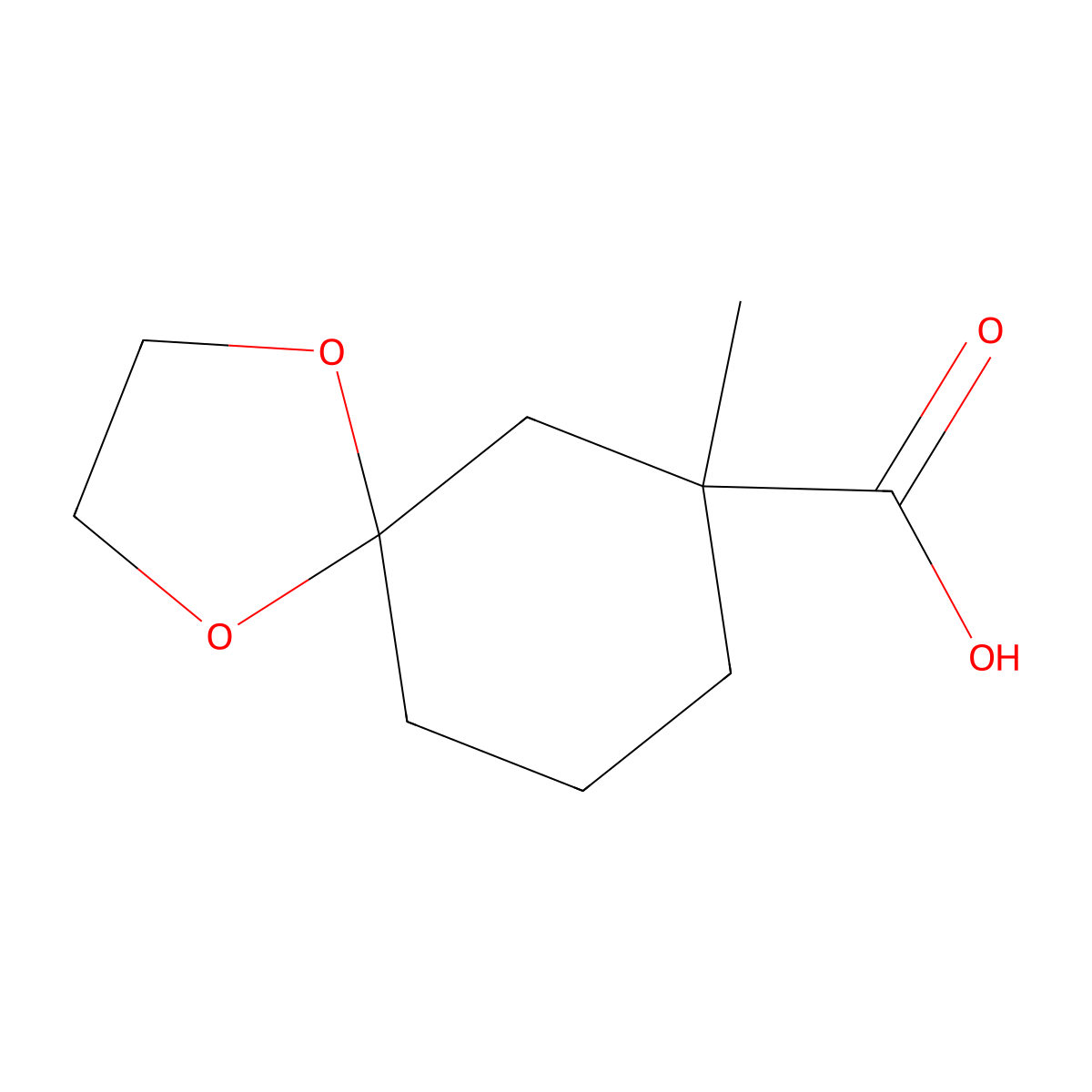 7-Methyl-1,4-dioxaspiro[4.5]decane-7-carboxylic acid molecular structure, CAS 1374658-28-2