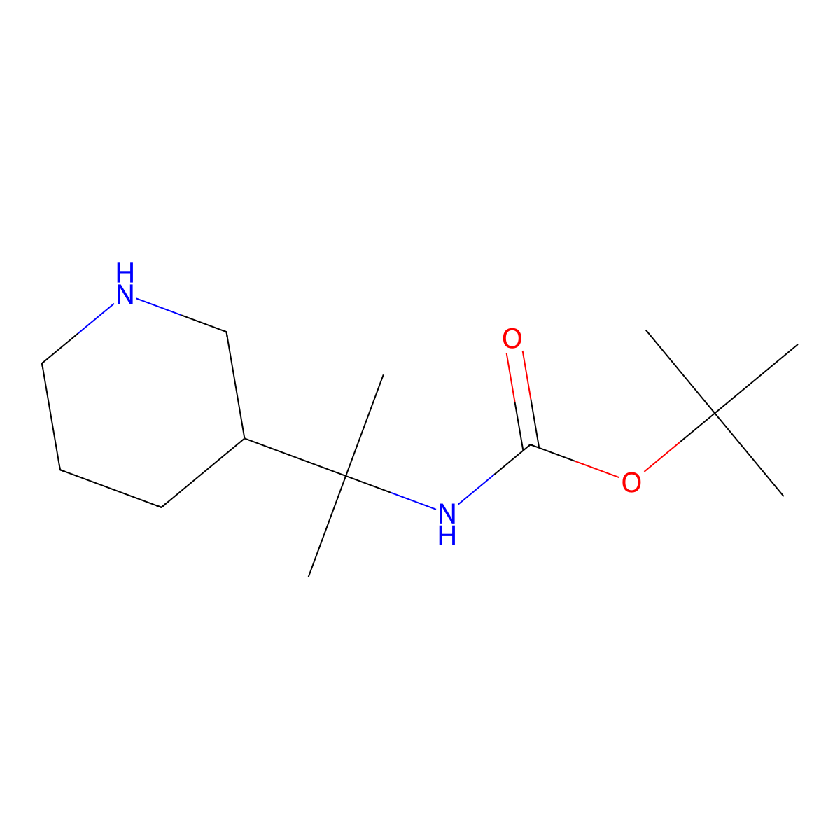 tert-Butyl (2-(piperidin-3-yl)propan-2-yl)carbamate molecular structure, CAS 1374658-31-7