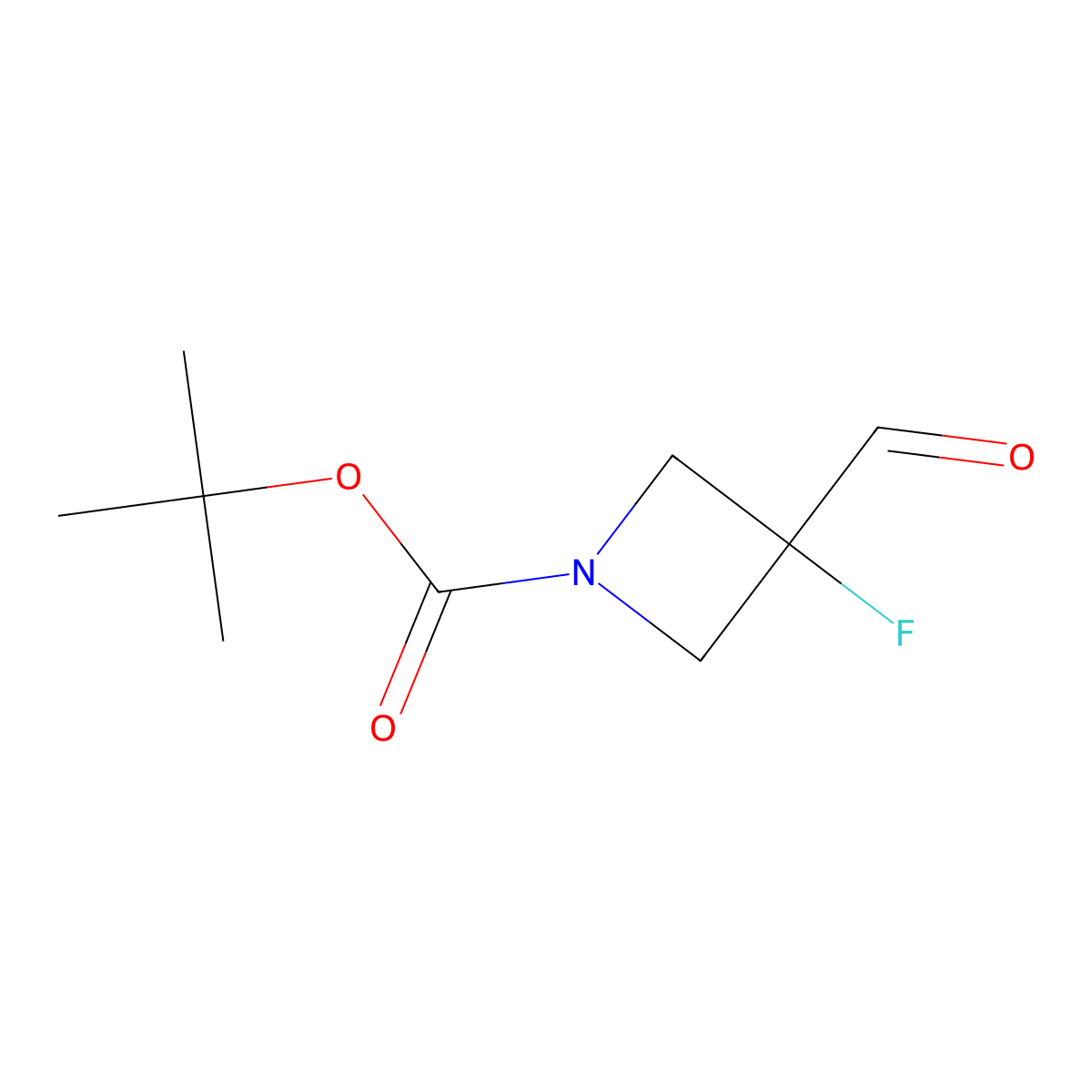 1-Boc-3-fluoroazetidine-3-carbaldehyde molecular structure, CAS 1374658-52-2
