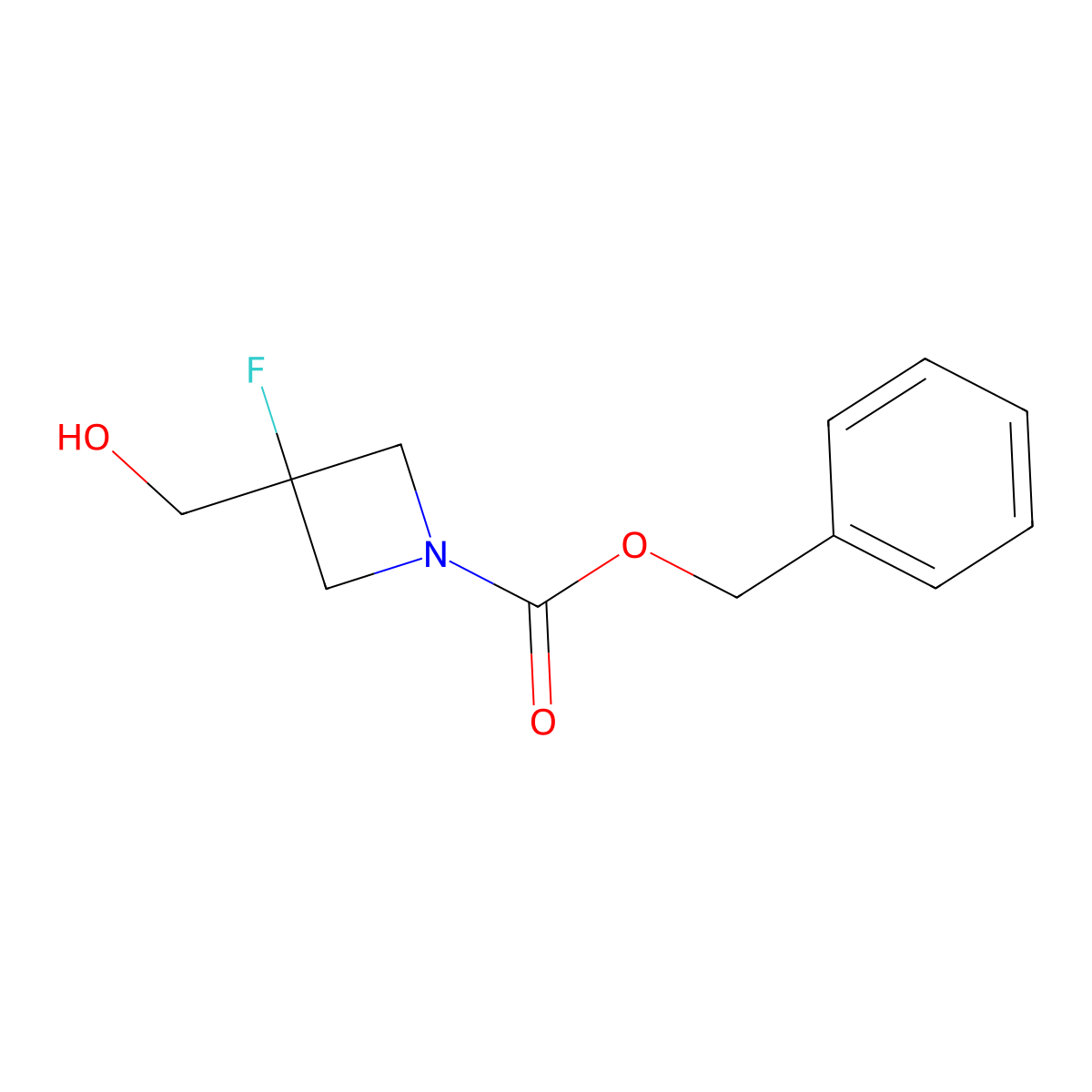 Benzyl 3-fluoro-3-(hydroxymethyl)azetidine-1-carboxylate molecular structure, CAS 1374658-54-4