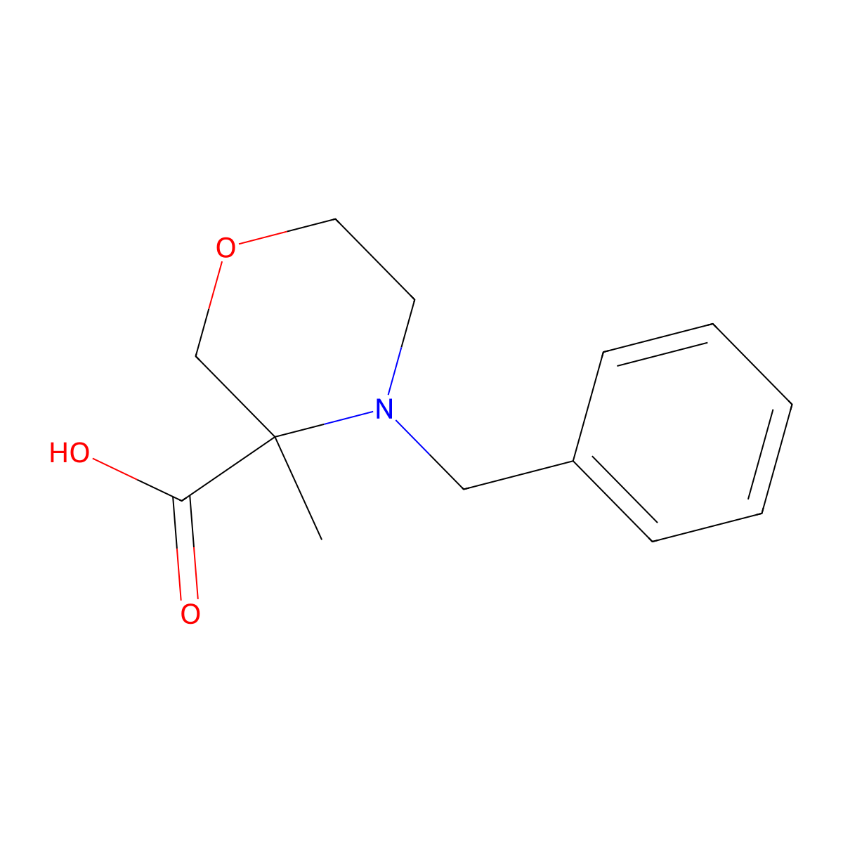 4-Benzyl-3-methylmorpholine-3-carboxylic acid molecular structure, CAS 1374658-60-2