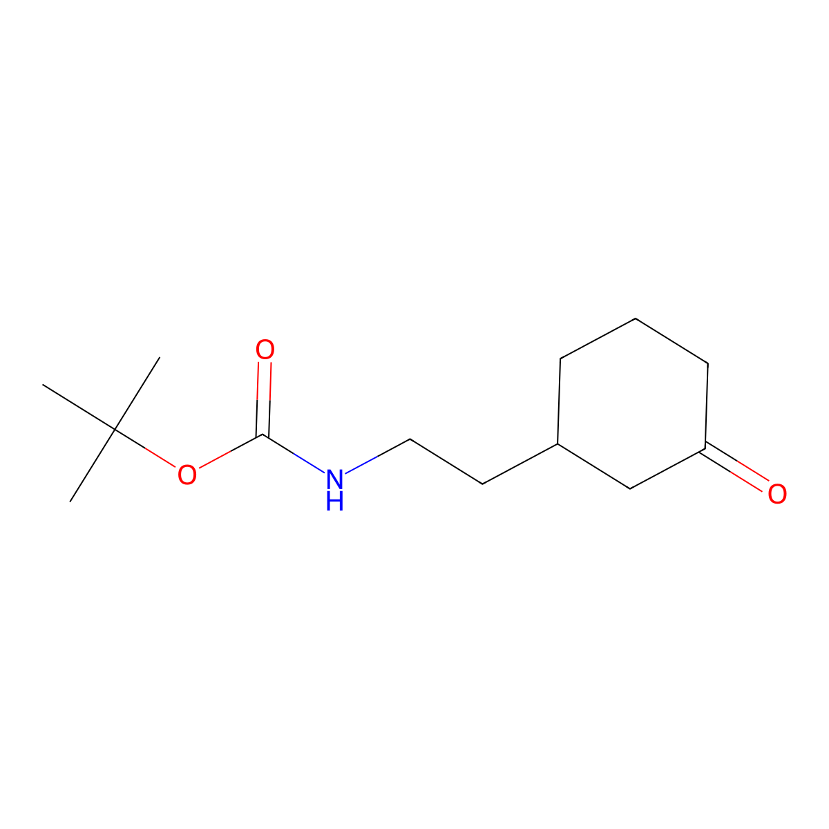 tert-butyl N-[2-(3-oxocyclohexyl)ethyl]carbamate molecular structure, CAS 1374658-64-6