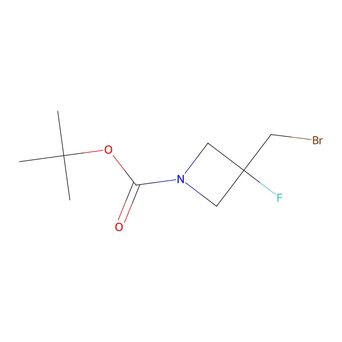 Tert-butyl 3-(bromomethyl)-3-fluoroazetidine-1-carboxylate molecular structure, CAS 1374658-83-9