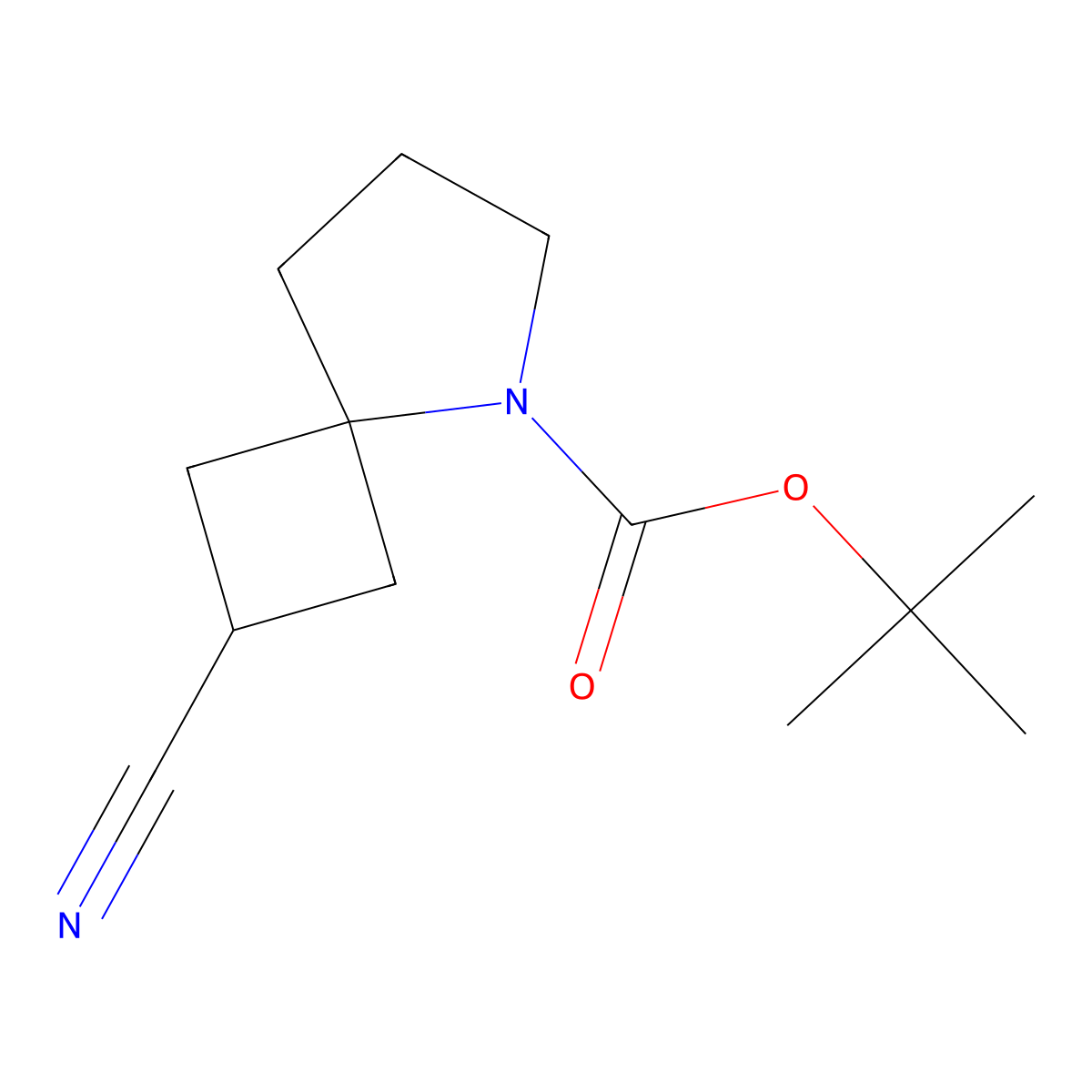 Tert-butyl 2-cyano-5-azaspiro[3.4]octane-5-carboxylate molecular structure, CAS 1374658-97-5