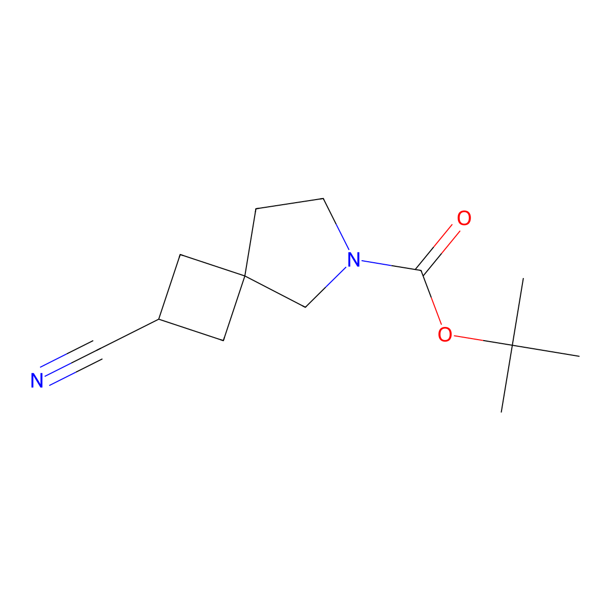 Tert-butyl 2-cyano-6-azaspiro[3.4]octane-6-carboxylate molecular structure, CAS 1374658-99-7