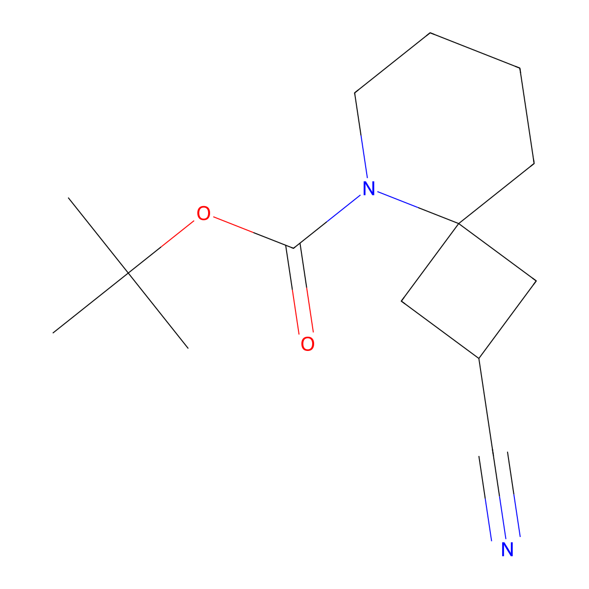 Tert-butyl 2-cyano-5-azaspiro[3.5]nonane-5-carboxylate molecular structure, CAS 1374659-10-5