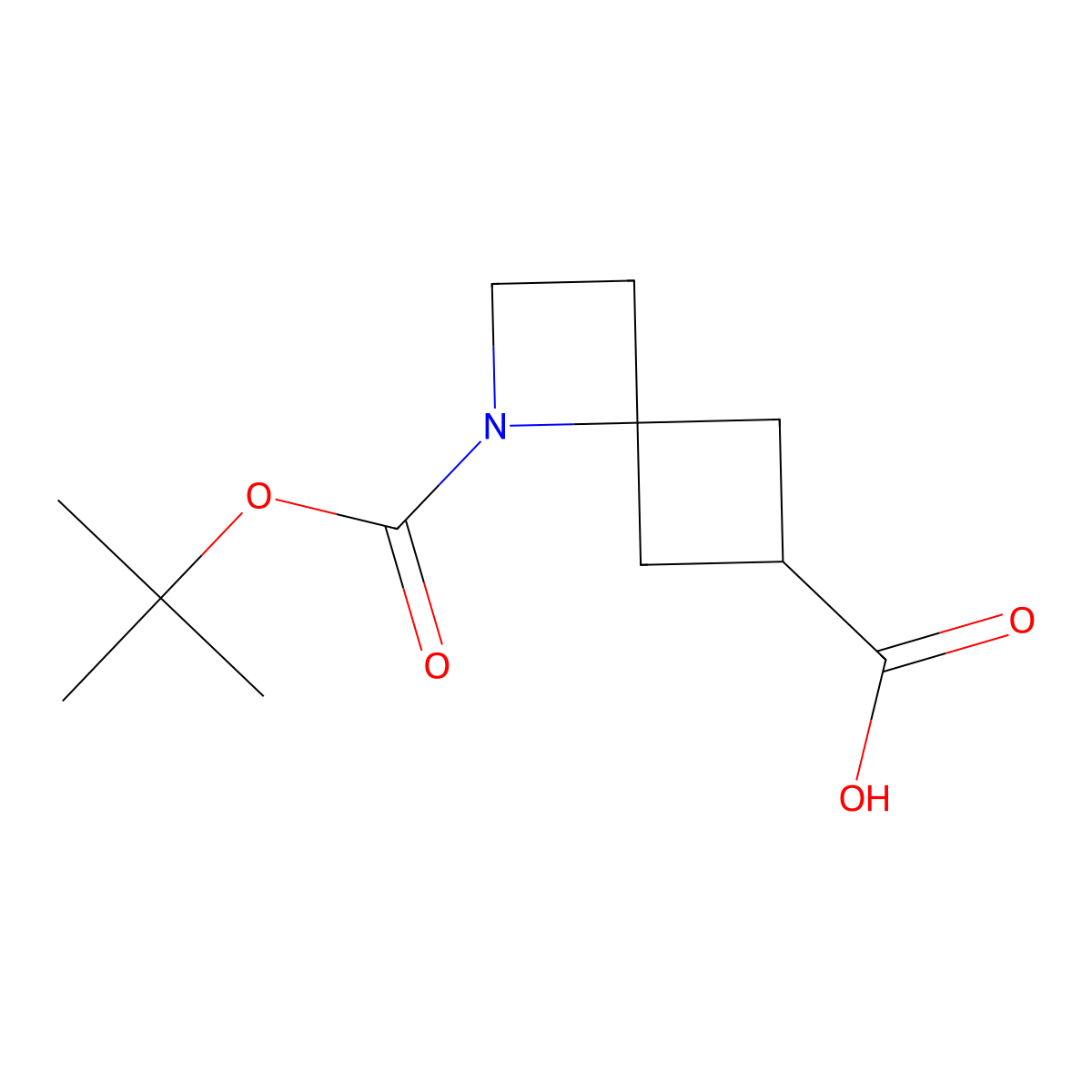 1-((Tert-butoxy)carbonyl)-1-azaspiro(3.3)heptane-6-carboxylic acid molecular structure, CAS 1374659-11-6