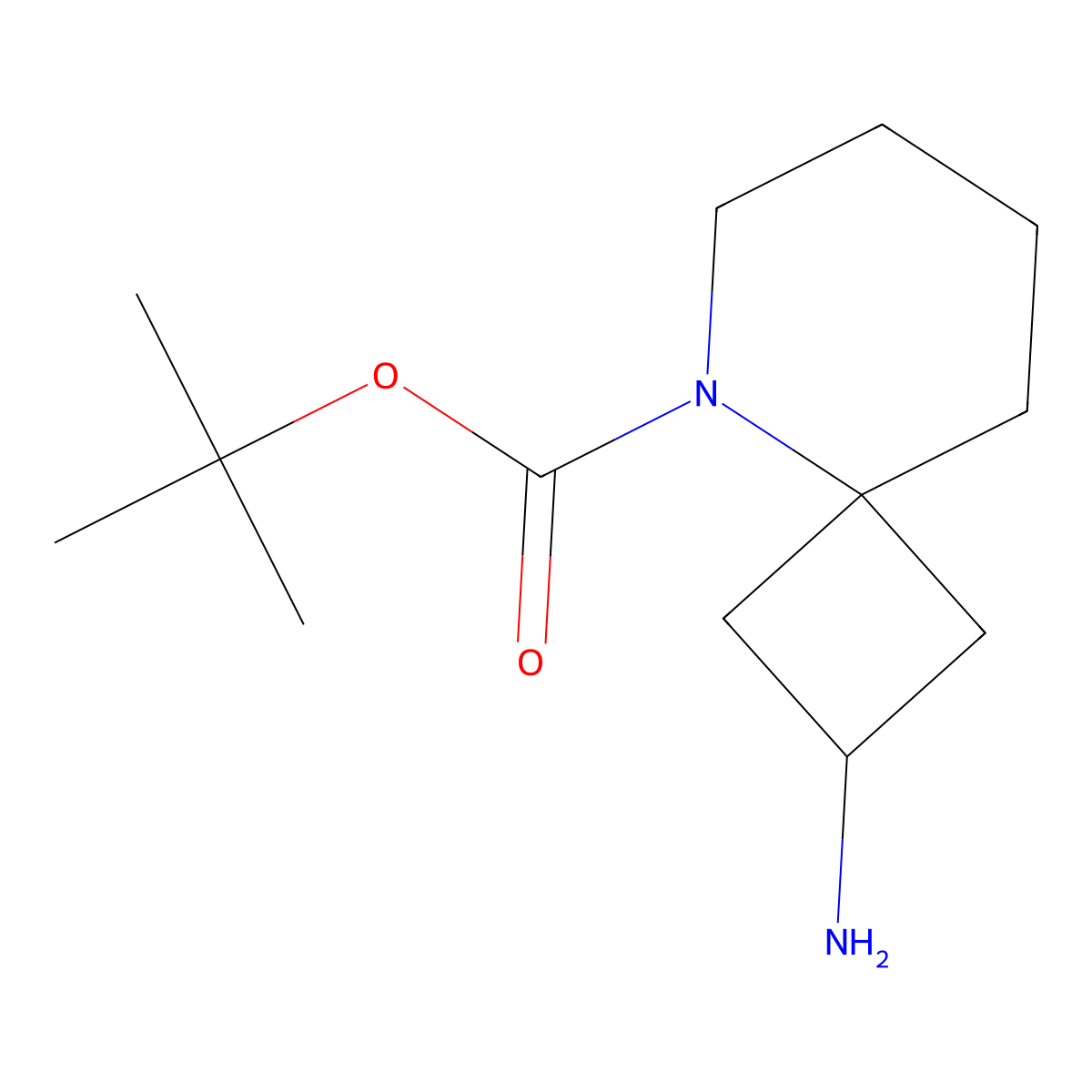 Tert-butyl 2-amino-5-azaspiro[3.5]nonane-5-carboxylate molecular structure, CAS 1374659-13-8