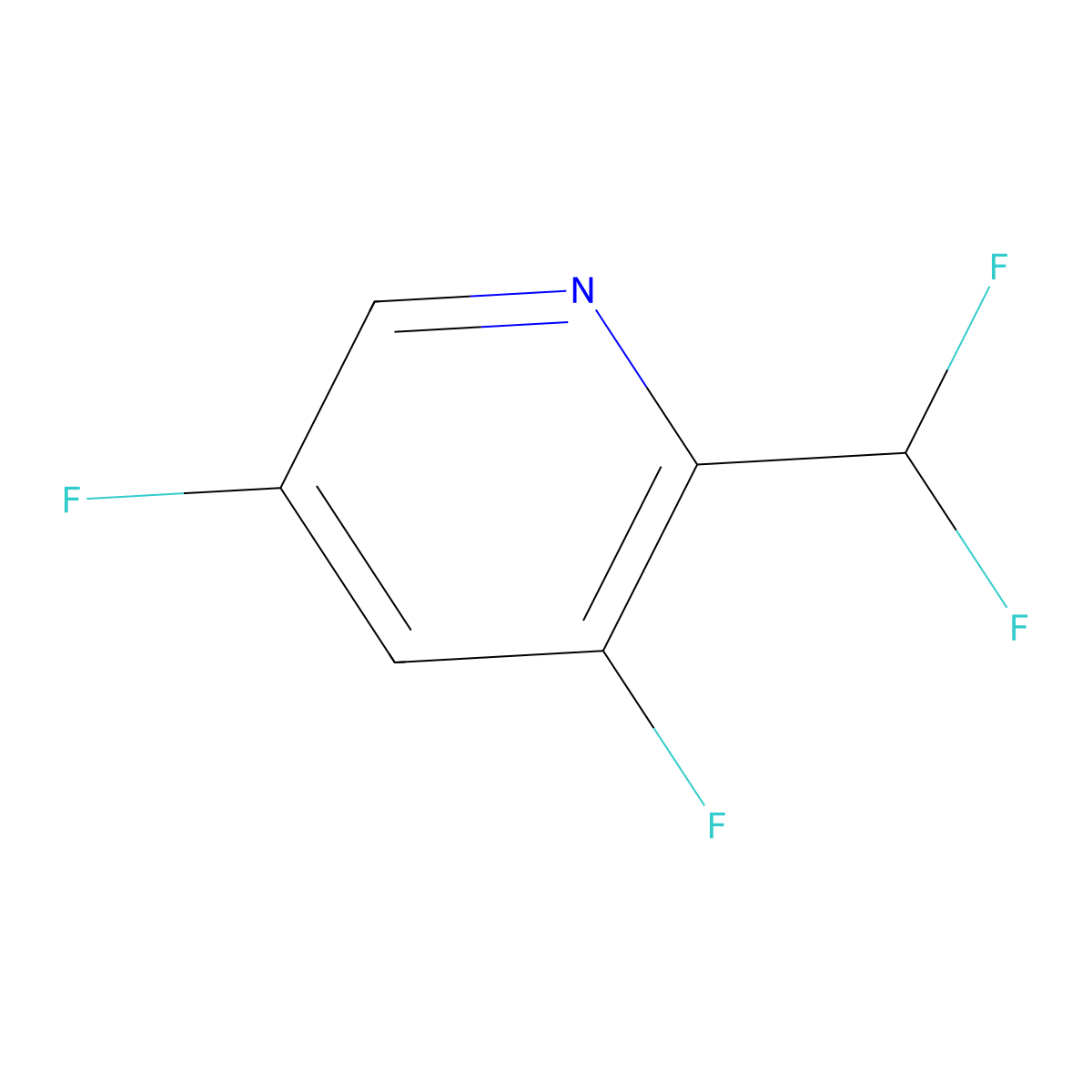 2-(Difluoromethyl)-3,5-difluoropyridine molecular structure, CAS 1374659-27-4