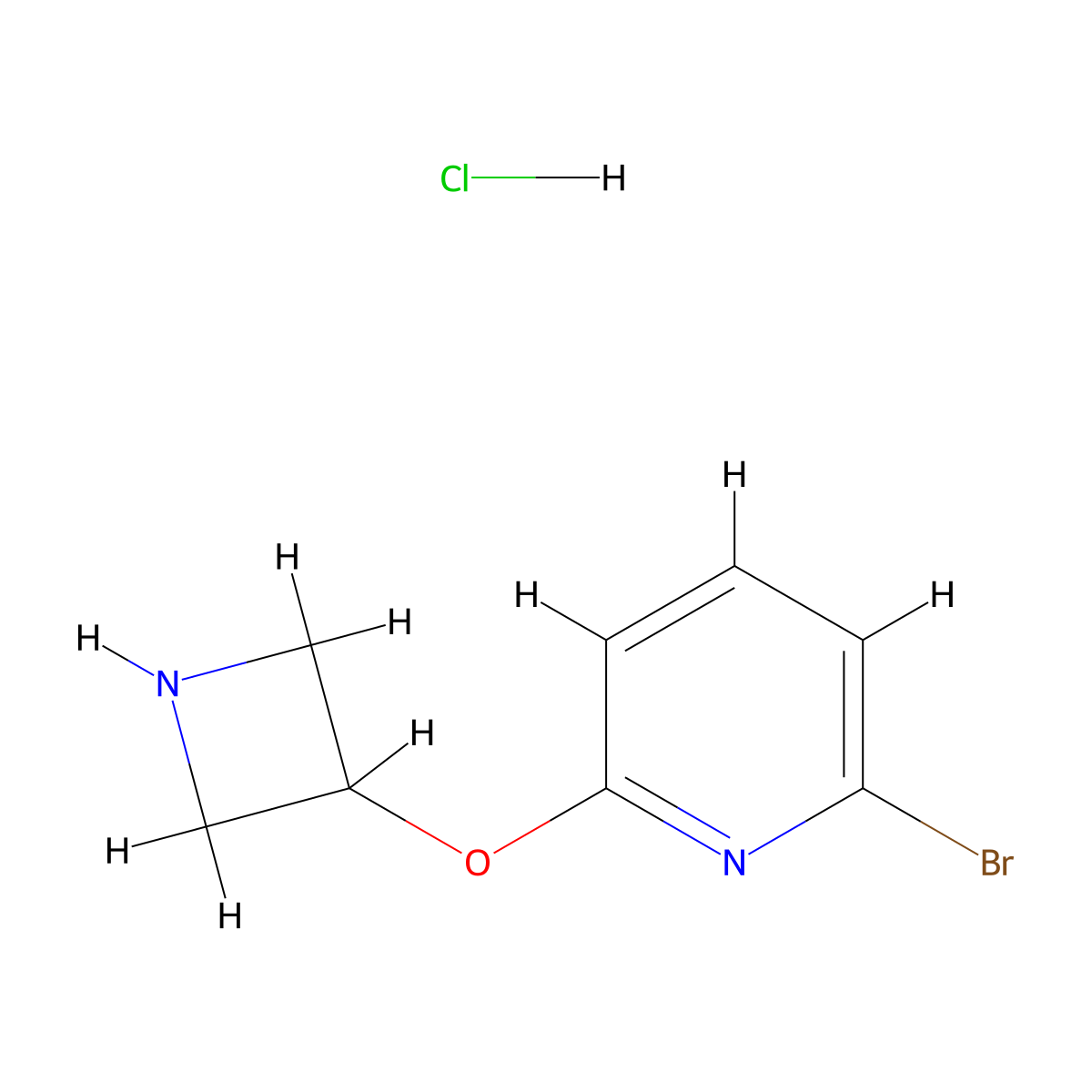2-(Azetidin-3-yloxy)-6-bromopyridine hydrochloride molecular structure, CAS 1374659-28-5