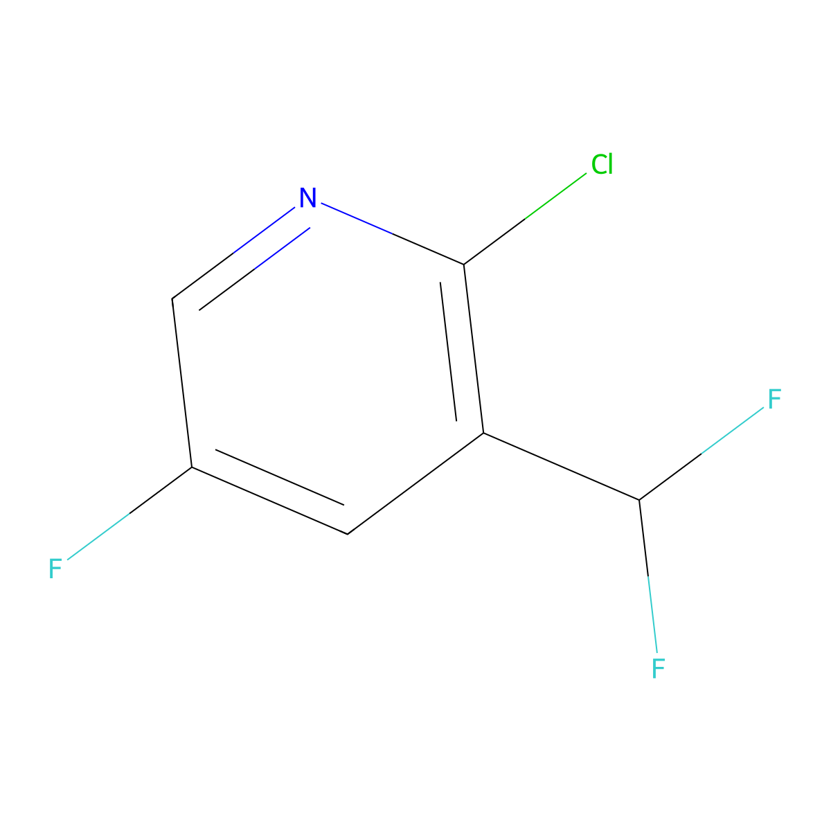 2-Chloro-3-(difluoromethyl)-5-fluoropyridine molecular structure, CAS 1374659-31-0