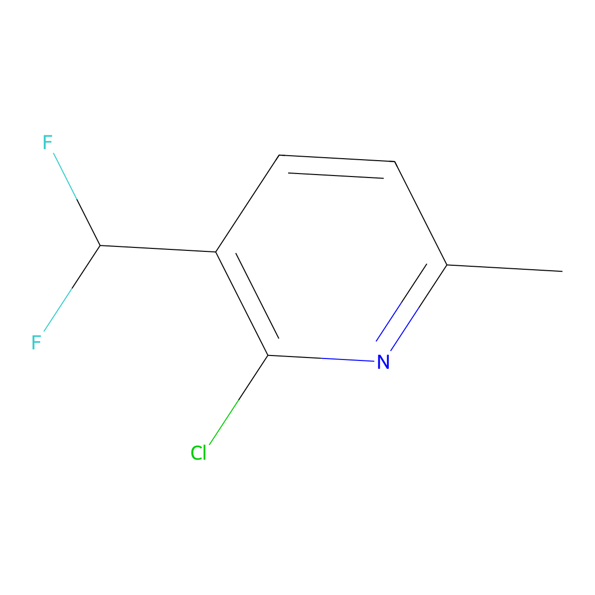 2-Chloro-3-(difluoromethyl)-6-methylpyridine molecular structure, CAS 1374659-36-5