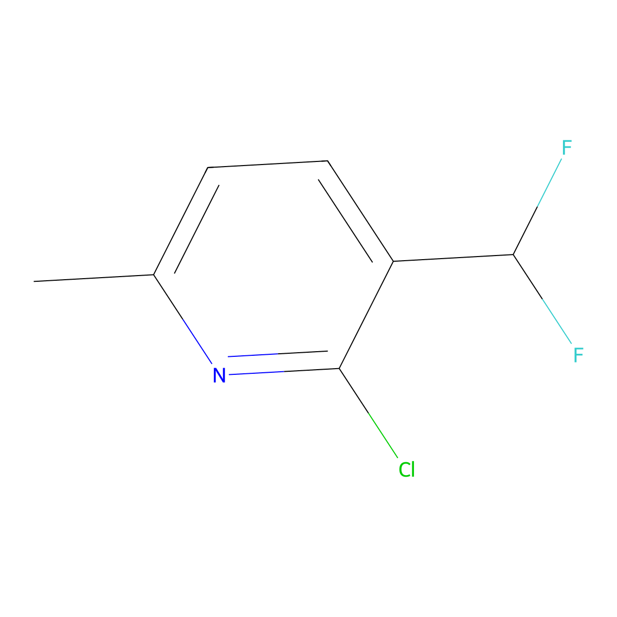 2-Chloro-3-(difluoromethyl)-6-methylpyridine molecular structure, CAS 1374659-36-5