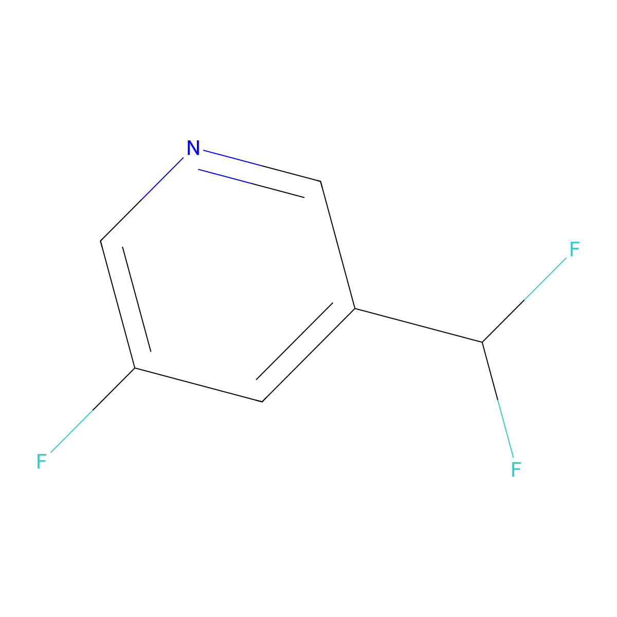 3-(Difluoromethyl)-5-fluoropyridine molecular structure, CAS 1374659-37-6