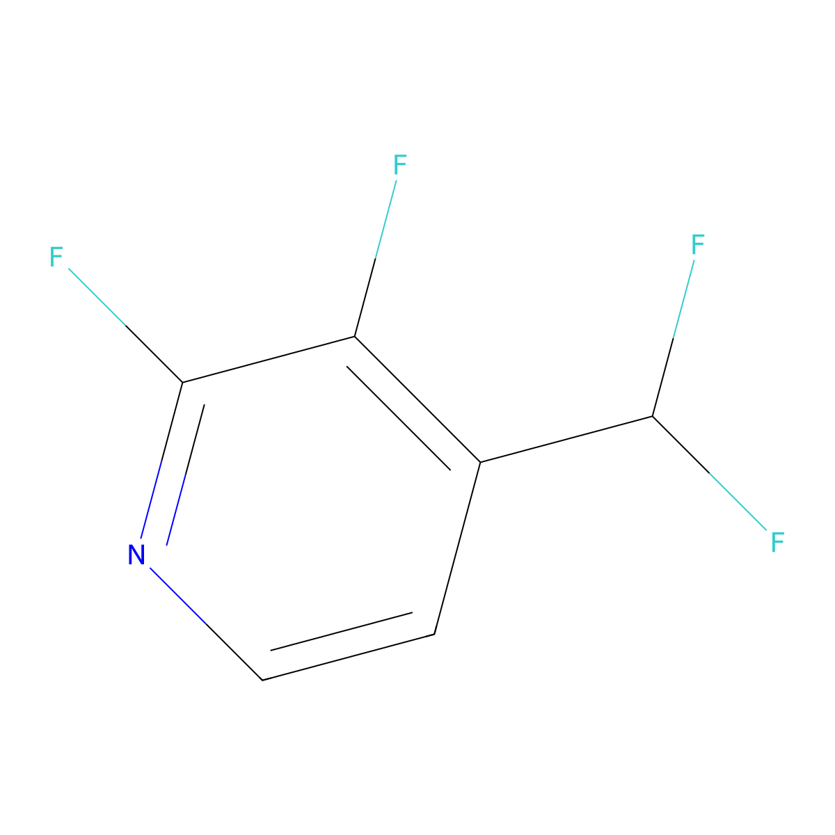 Pyridine, 4-(difluoromethyl)-2,3-difluoro- molecular structure, CAS 1374659-38-7