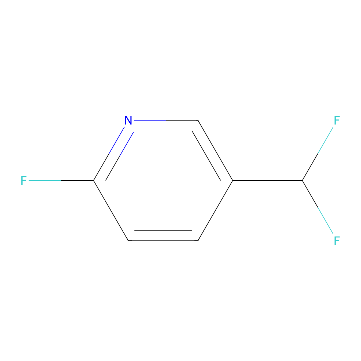 5-(Difluoromethyl)-2-fluoropyridine molecular structure, CAS 1374659-41-2