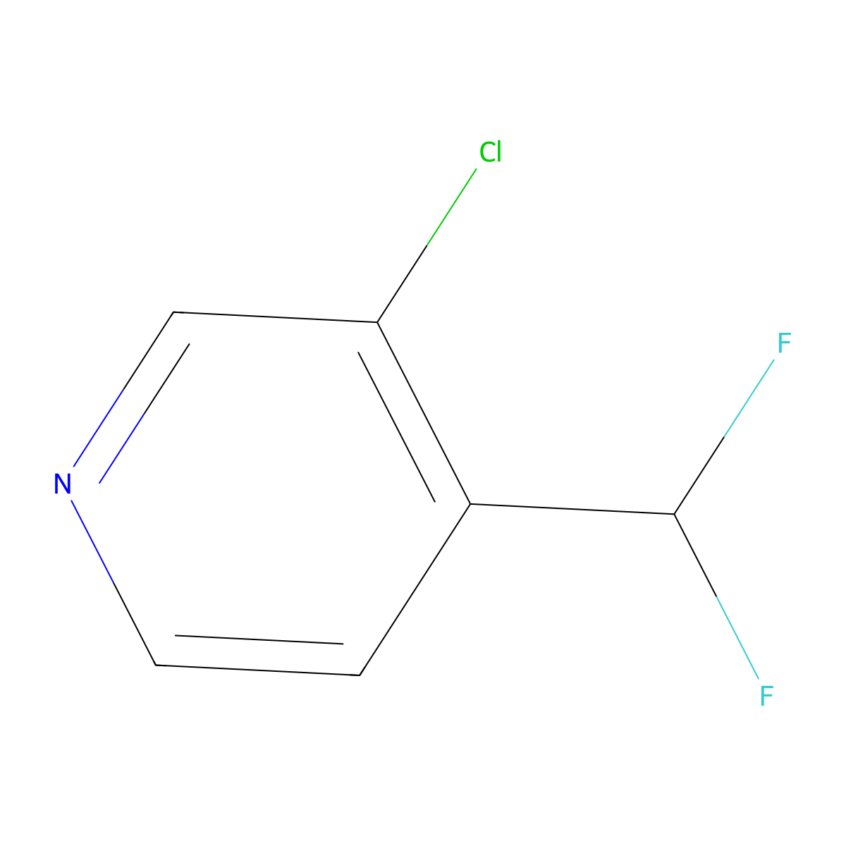 3-Chloro-4-(difluoromethyl)pyridine molecular structure, CAS 1374659-44-5