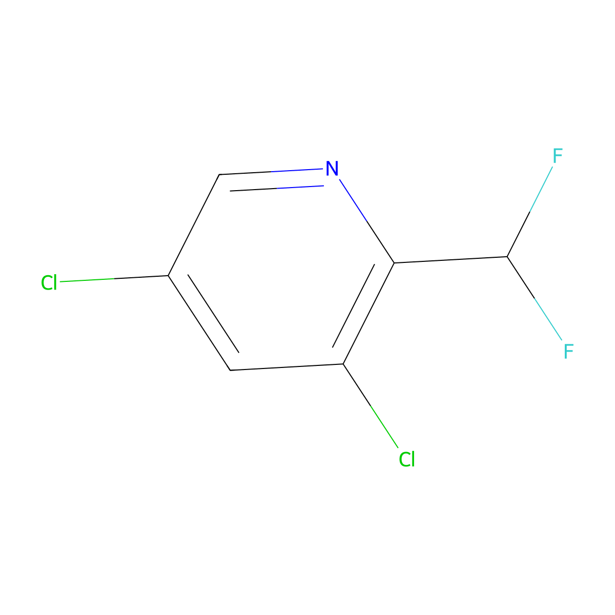 3,5-Dichloro-2-(difluoromethyl)pyridine molecular structure, CAS 1374659-46-7