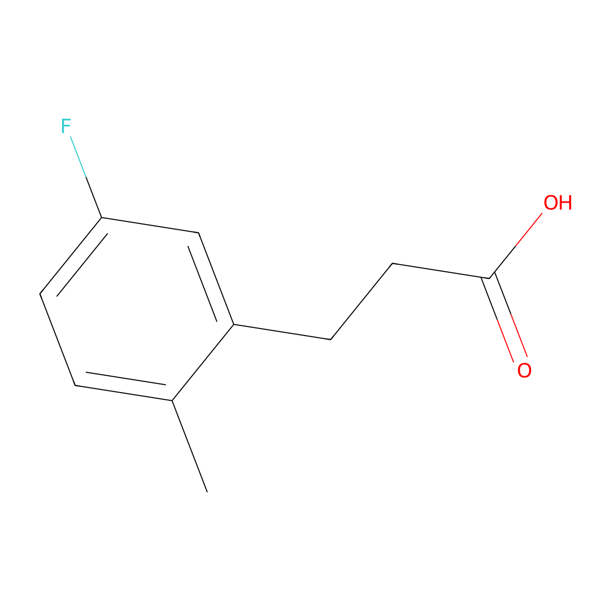 3-(5-Fluoro-2-methylphenyl)propanoic acid molecular structure, CAS 137466-13-8
