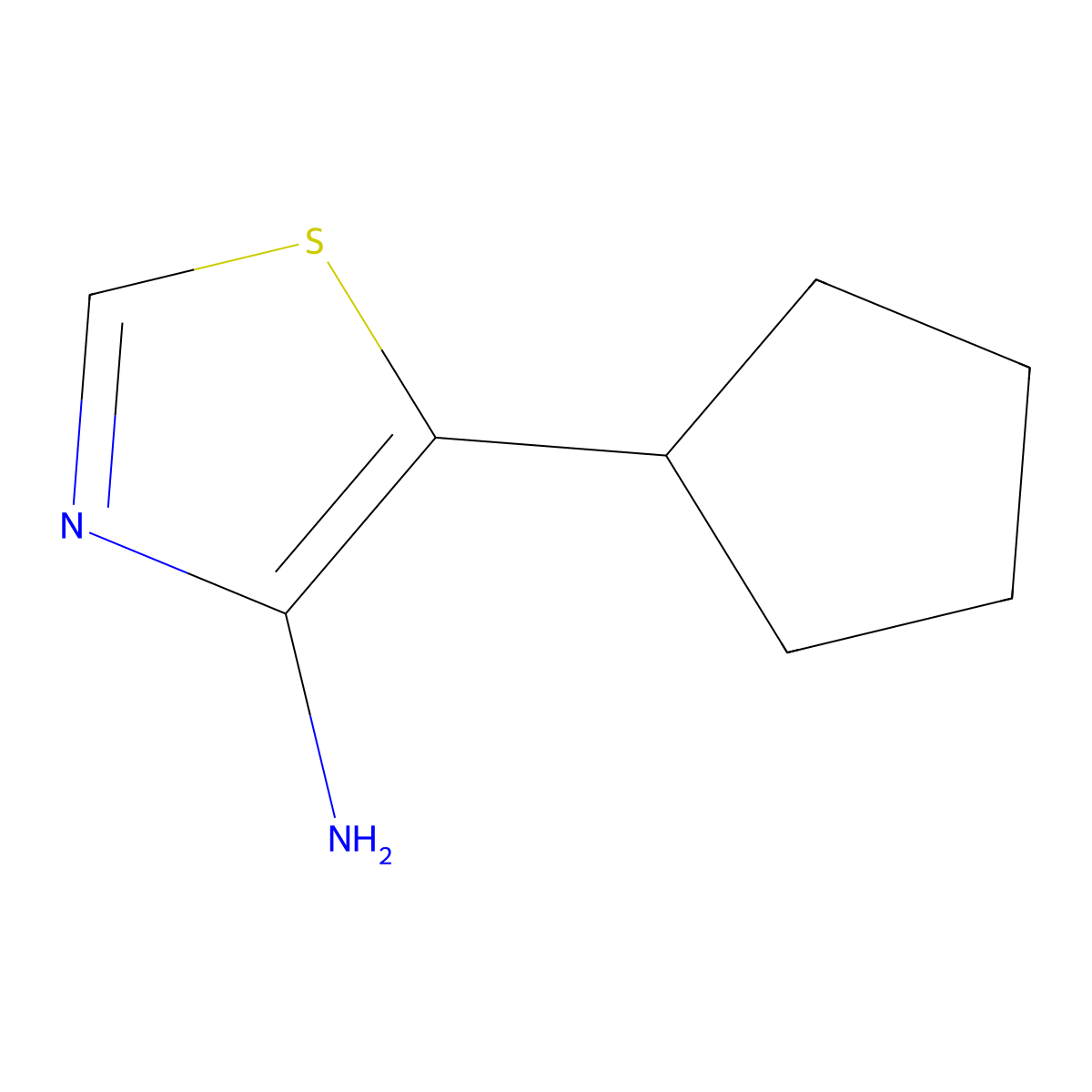 4-Amino-5-cyclopentylthiazole molecular structure, CAS 1374664-25-1