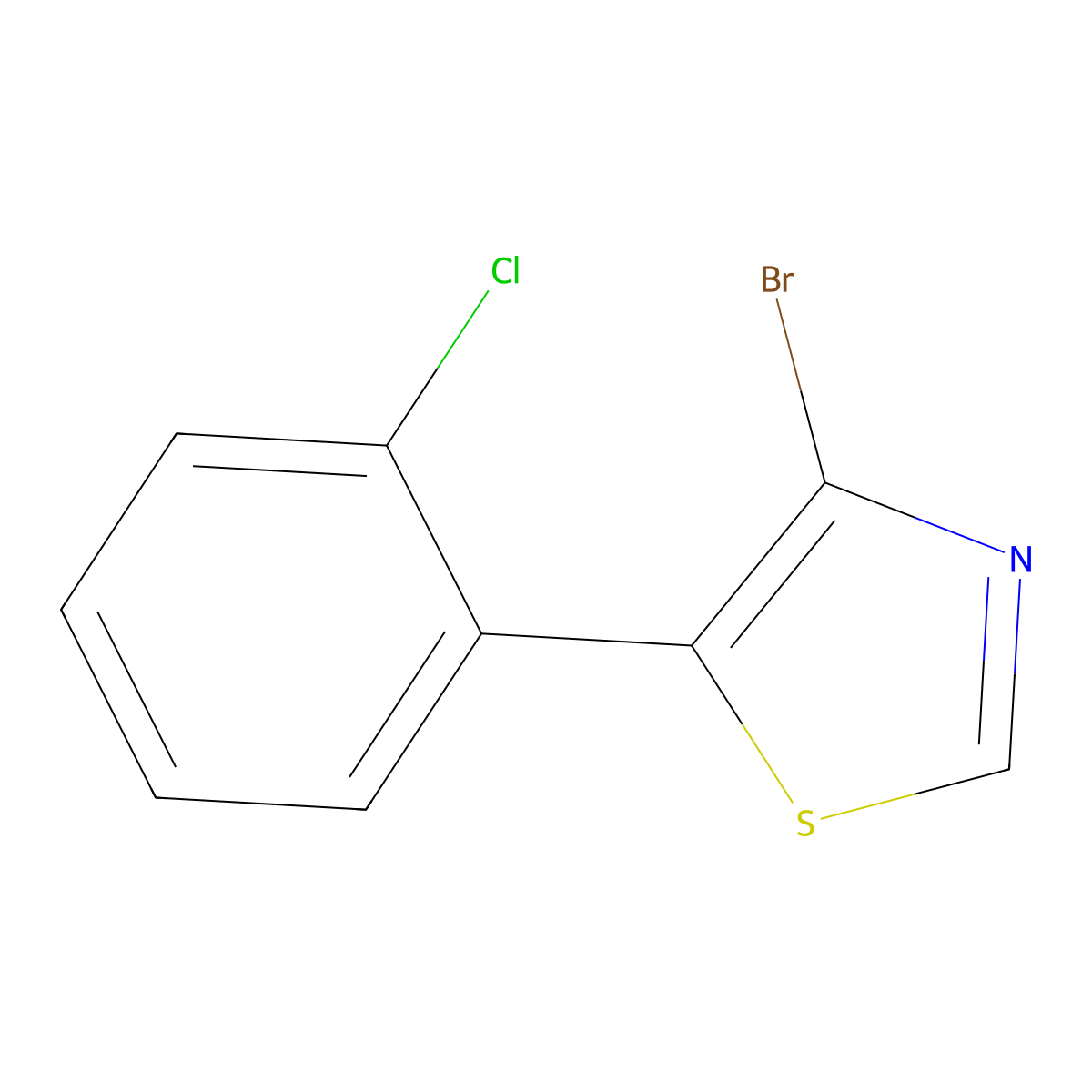 4-Bromo-5-(2-chlorophenyl)thiazole molecular structure, CAS 1374664-30-8