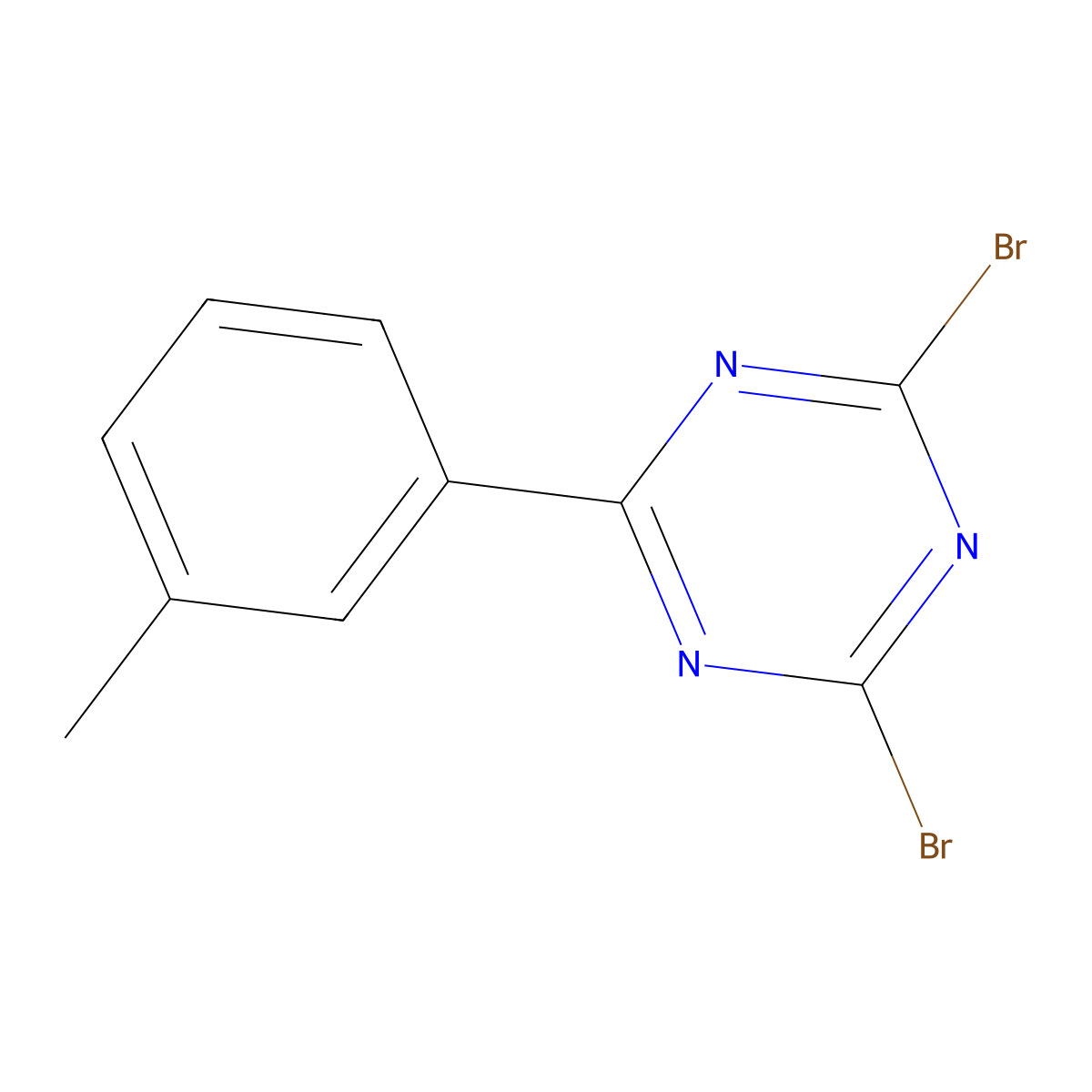 2,4-Dibromo-6-(3-tolyl)-1,3,5-triazine molecular structure, CAS 1374664-31-9