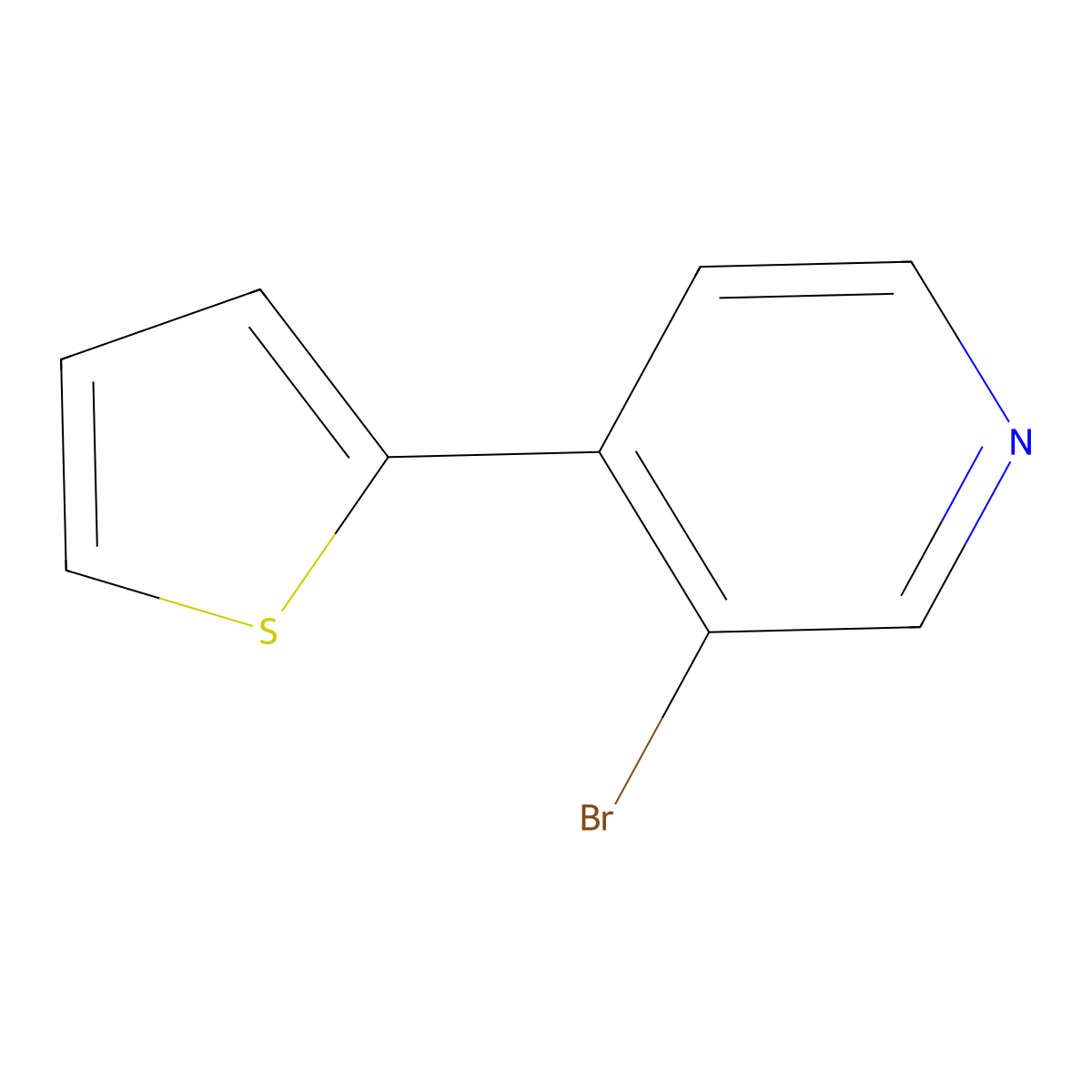 3-Bromo-4-(2-thienyl)pyridine molecular structure, CAS 1374664-35-3