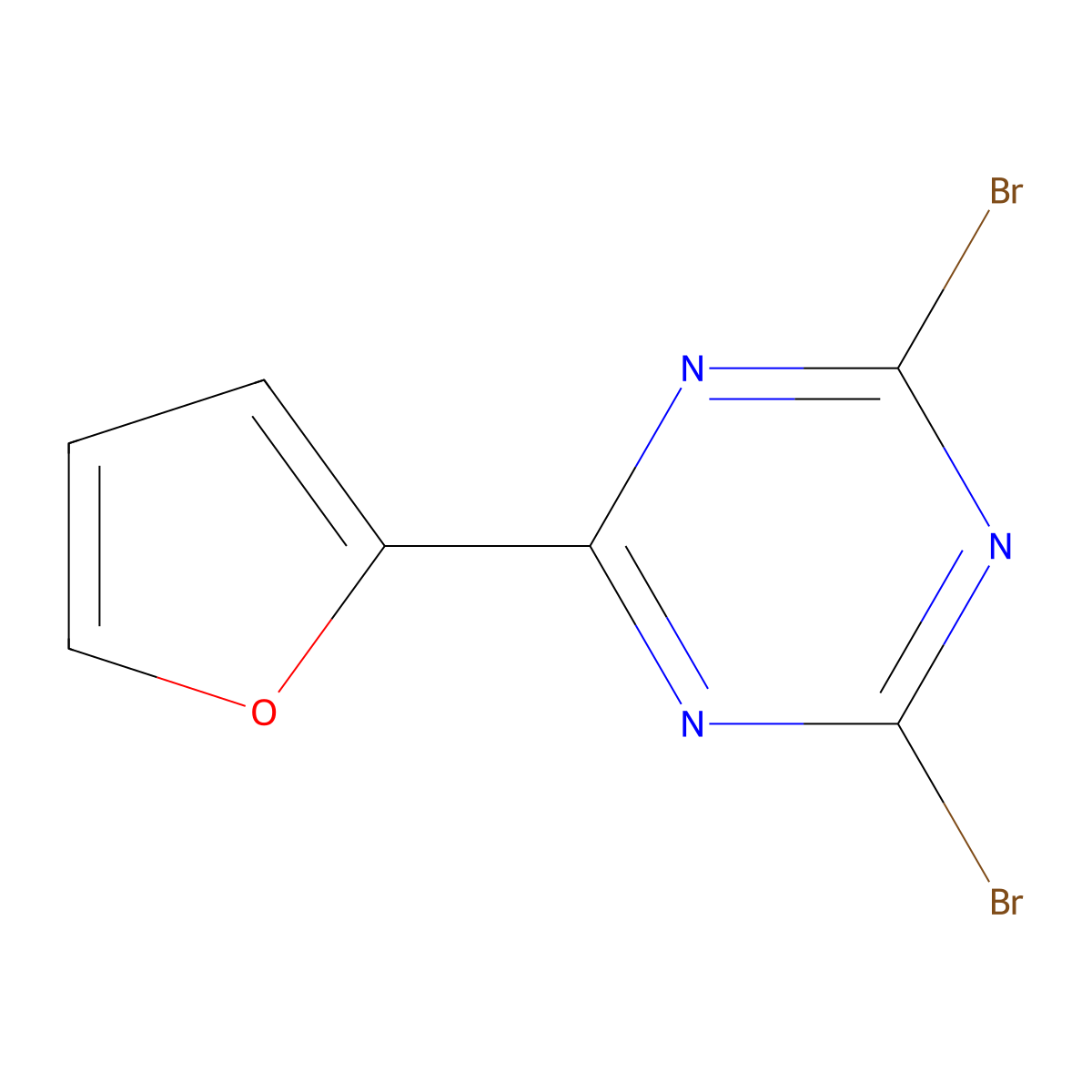 2,4-Dibromo-6-(2-furyl)-1,3,5-triazine molecular structure, CAS 1374664-36-4