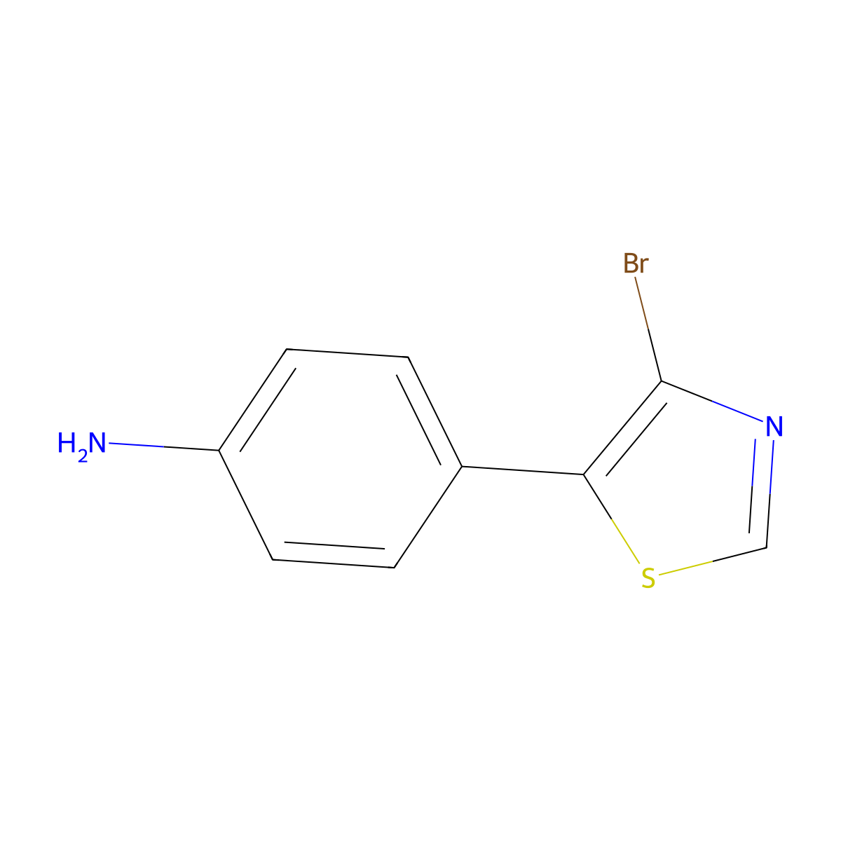 4-Bromo-5-(4-aminophenyl)thiazole molecular structure, CAS 1374664-38-6